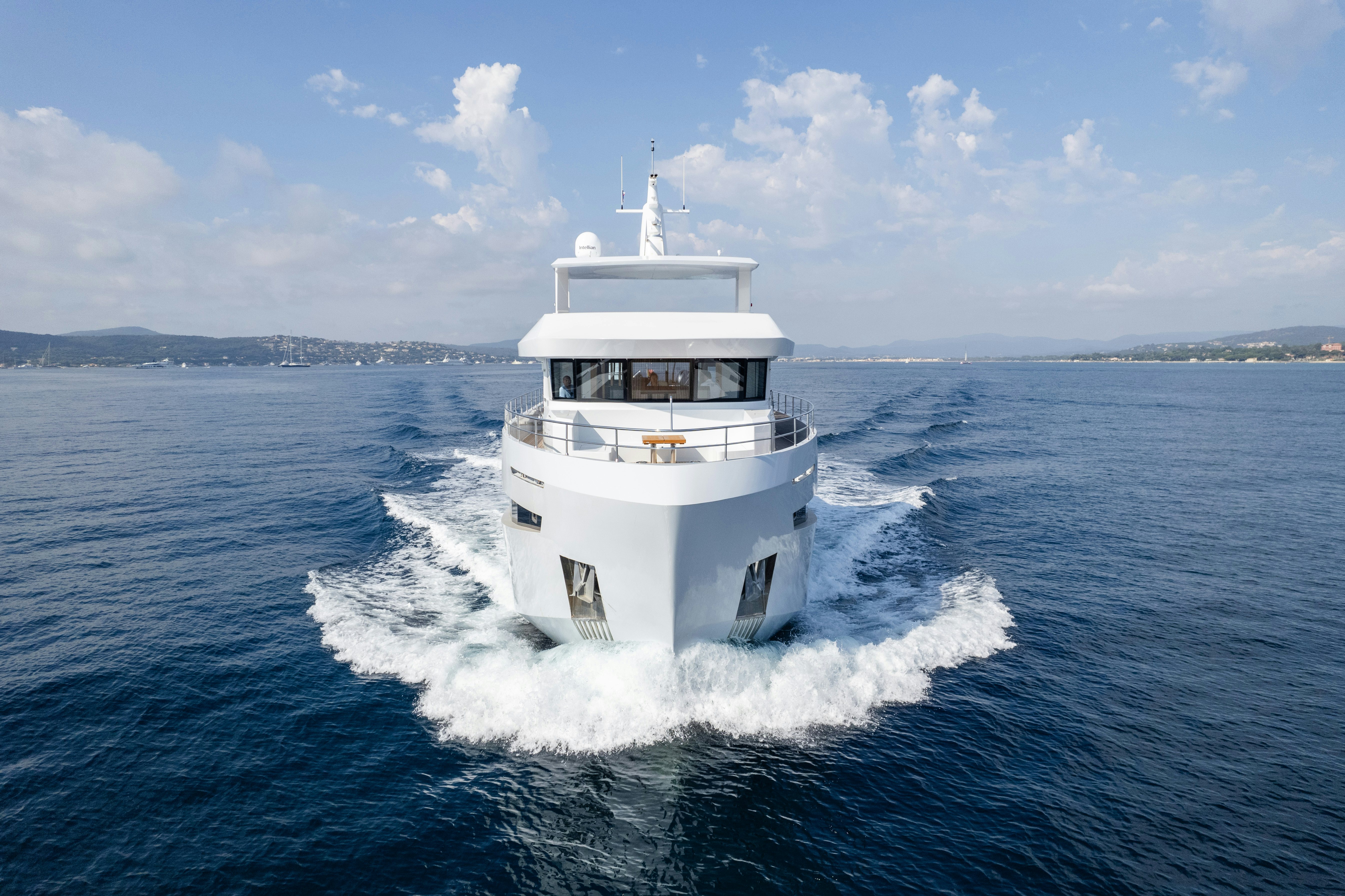 a boat on the water aboard ICE Yacht for Sale