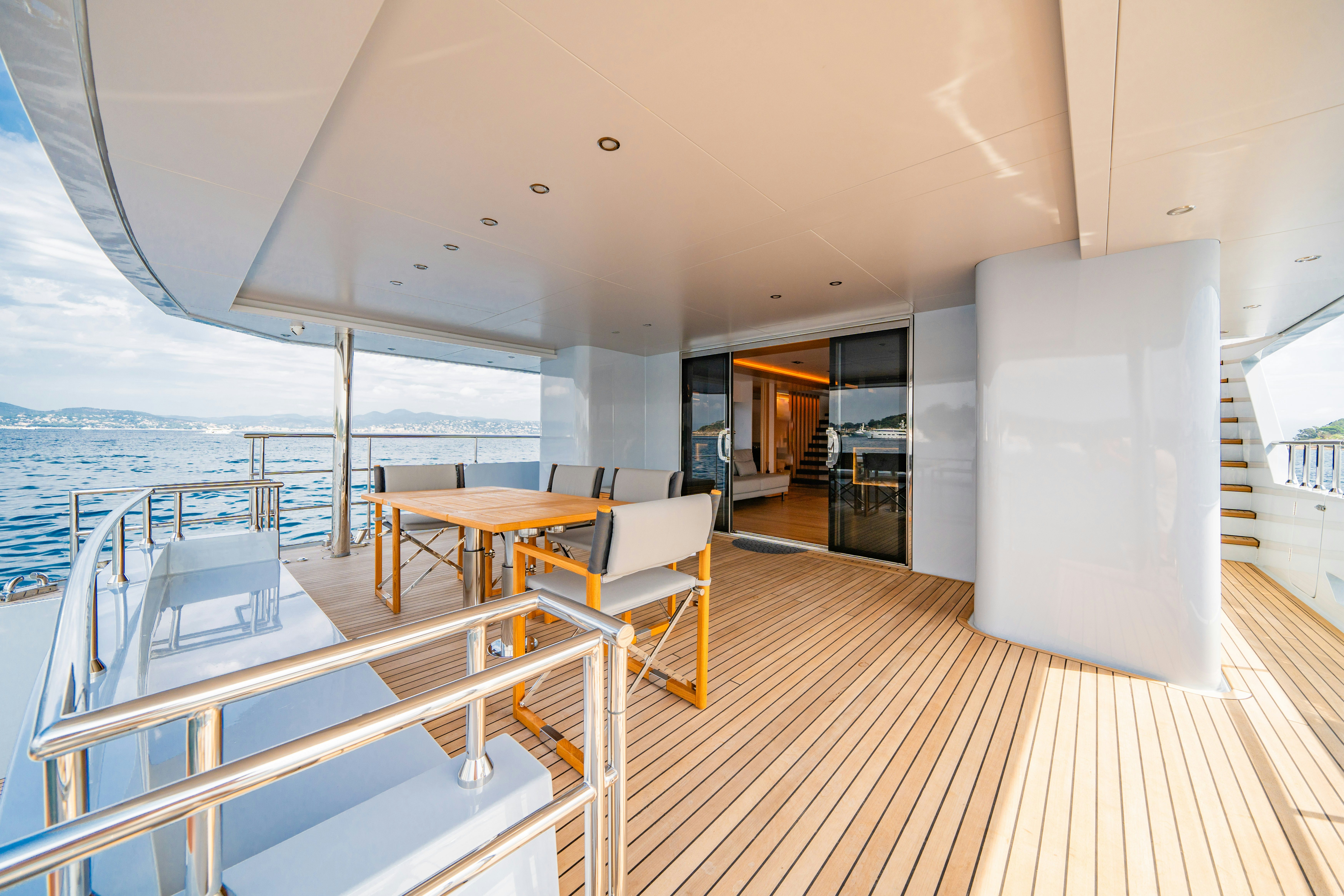 a boat on the water aboard ICE Yacht for Sale