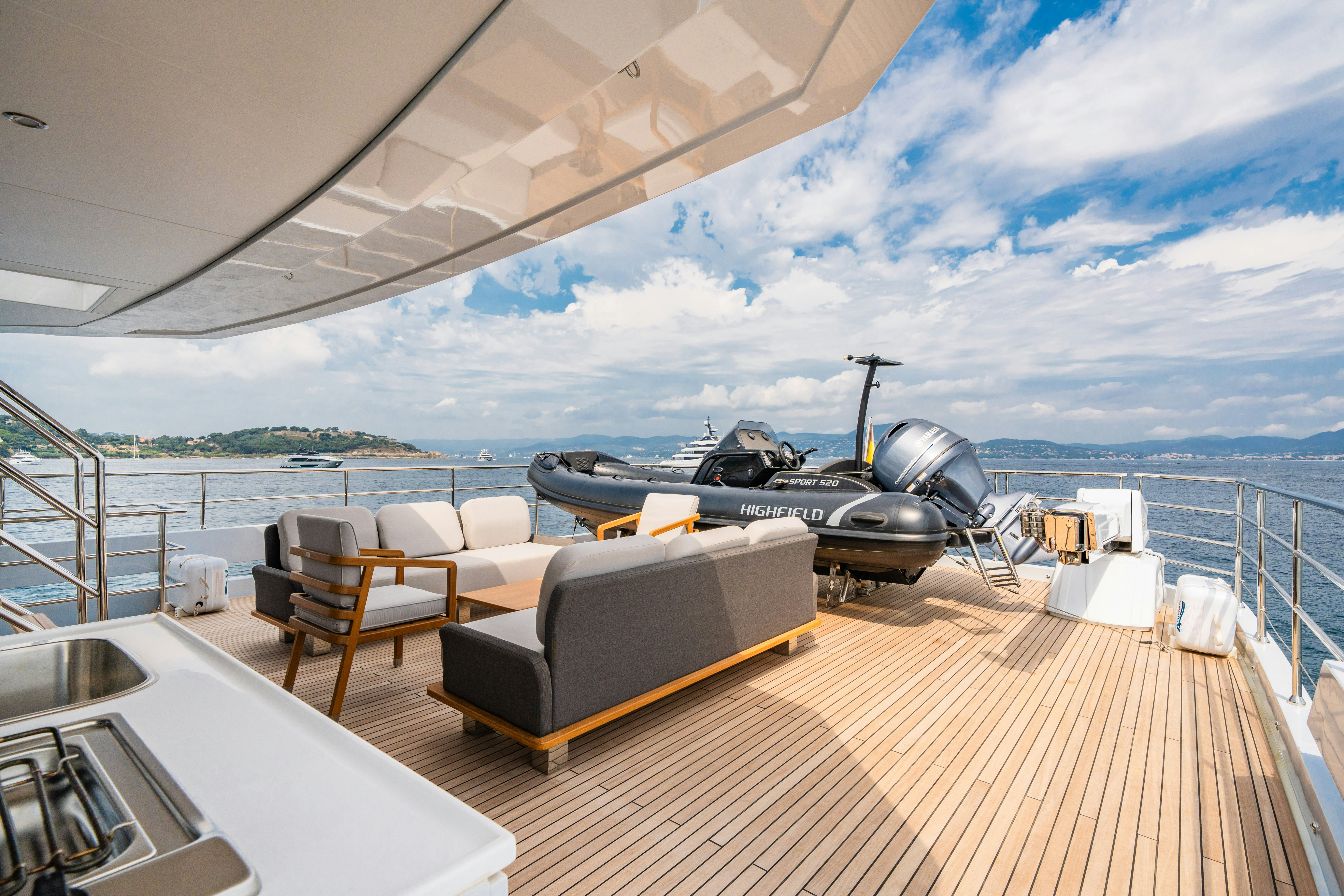a boat on the water aboard ICE Yacht for Sale