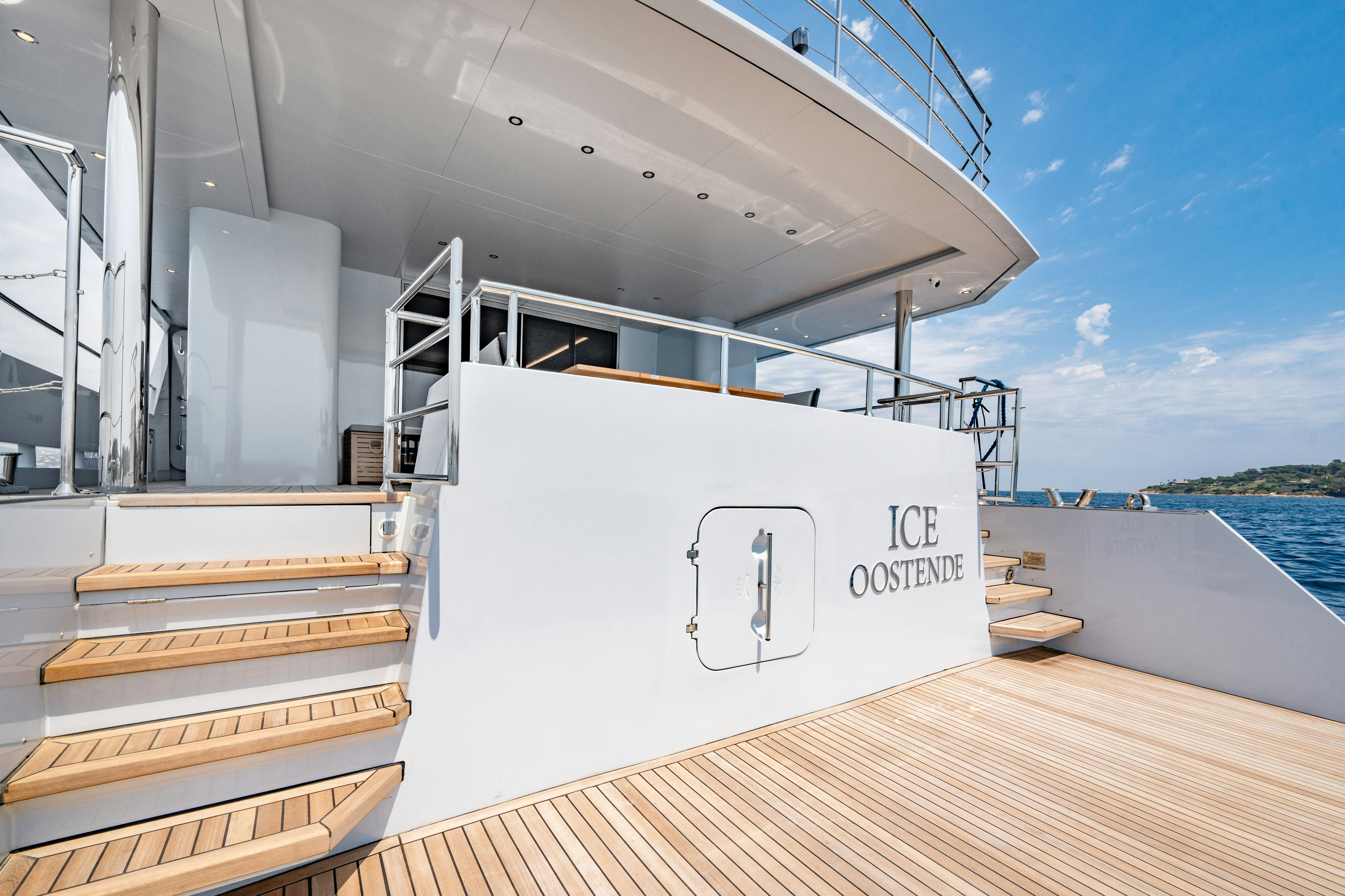 a boat on the water aboard ICE Yacht for Sale