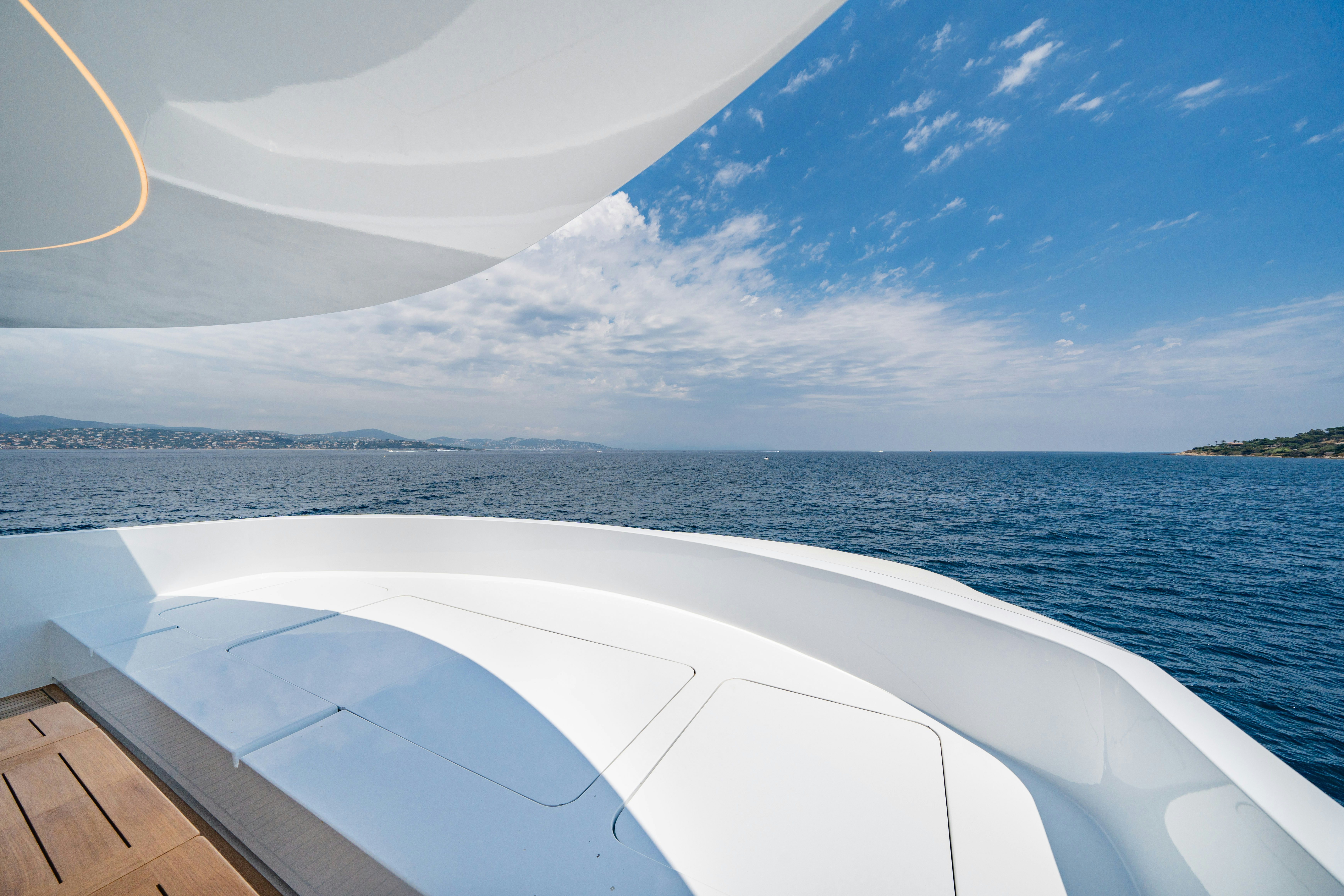 a view of the ocean from a boat aboard ICE Yacht for Sale