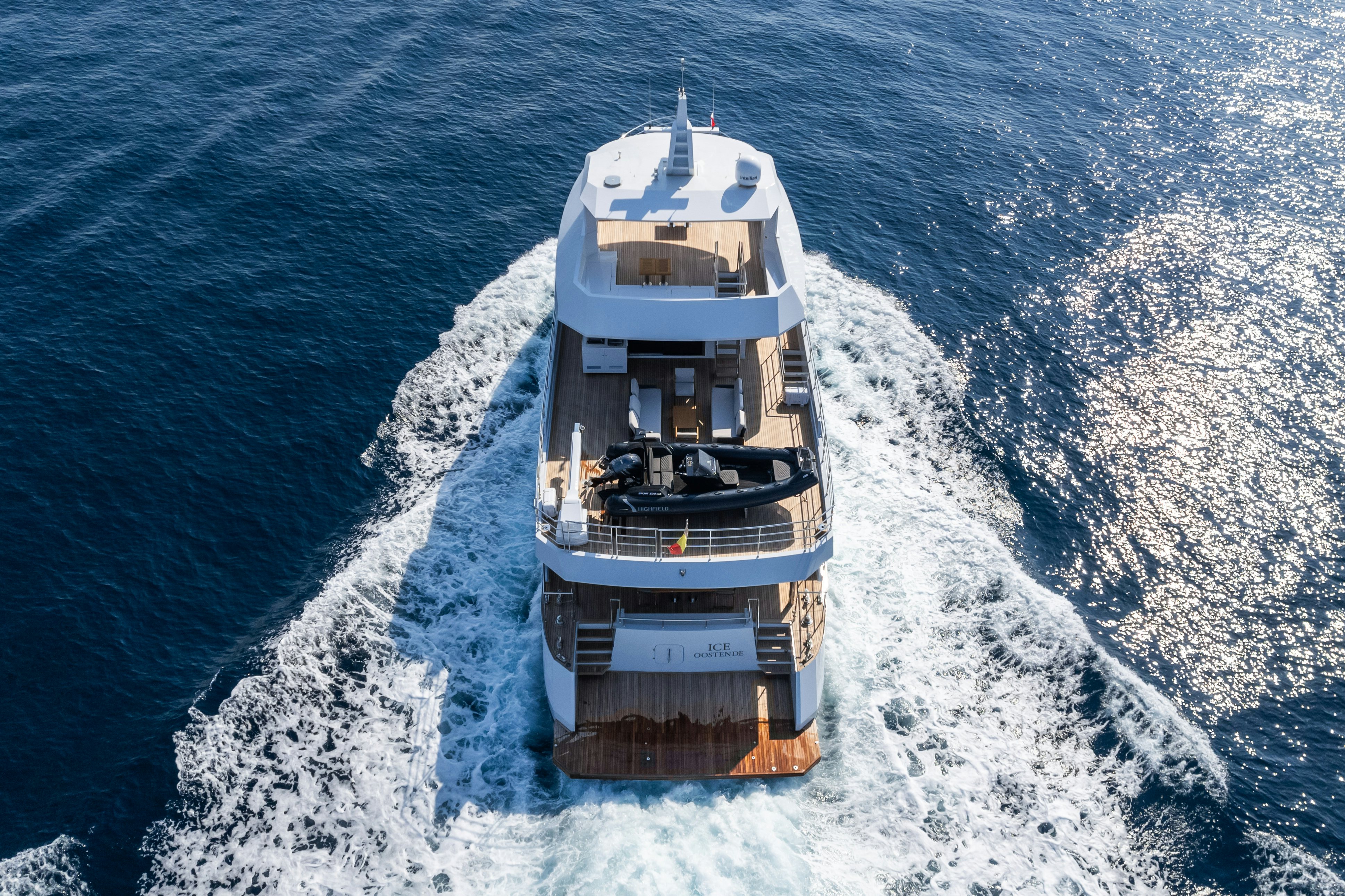 a ship in the water aboard ICE Yacht for Sale