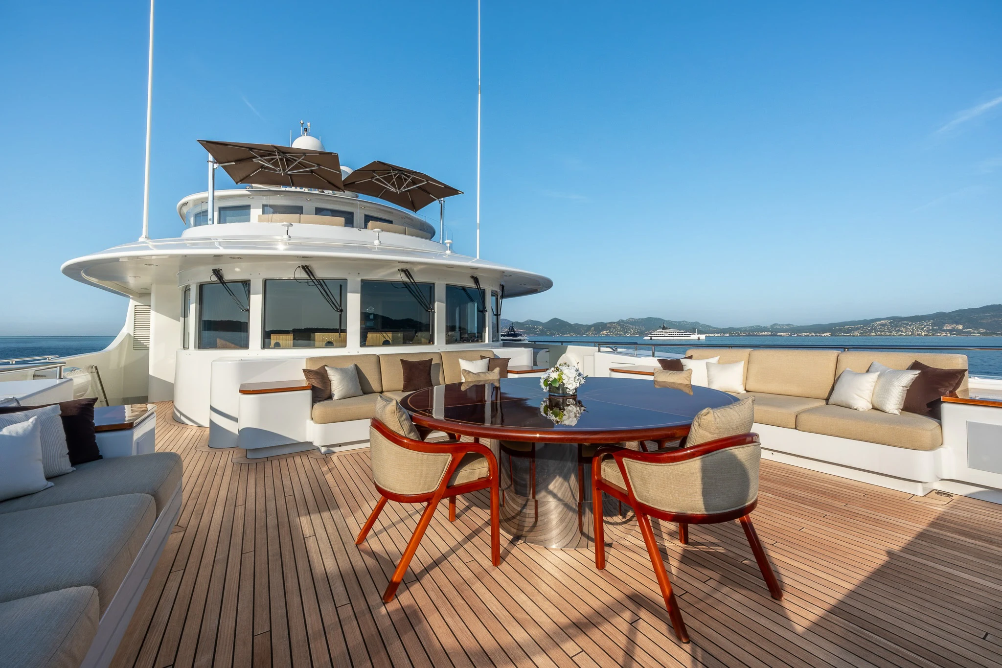 a boat on a deck aboard LADY MAXINE Yacht for Sale