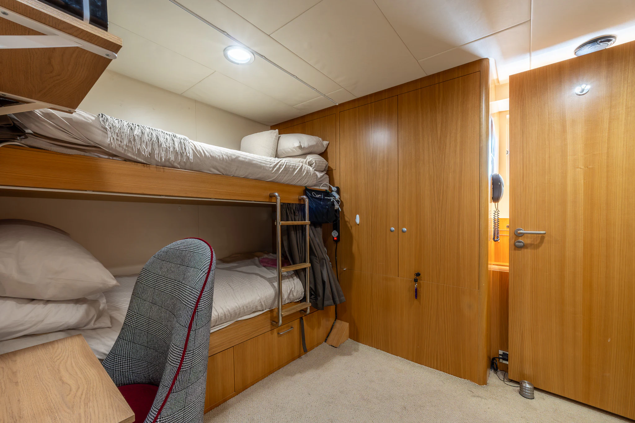 a room with bunk beds aboard LADY MAXINE Yacht for Sale