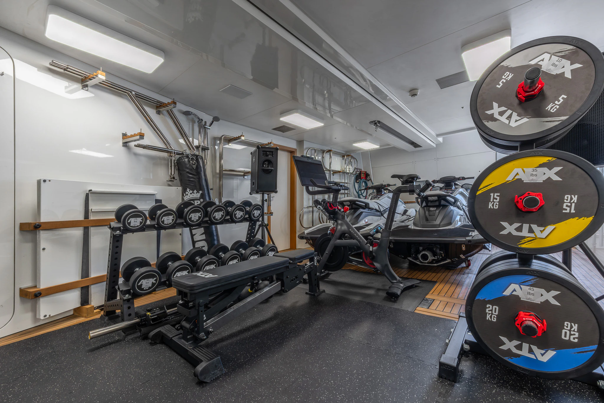a room with large machinery aboard LADY MAXINE Yacht for Sale