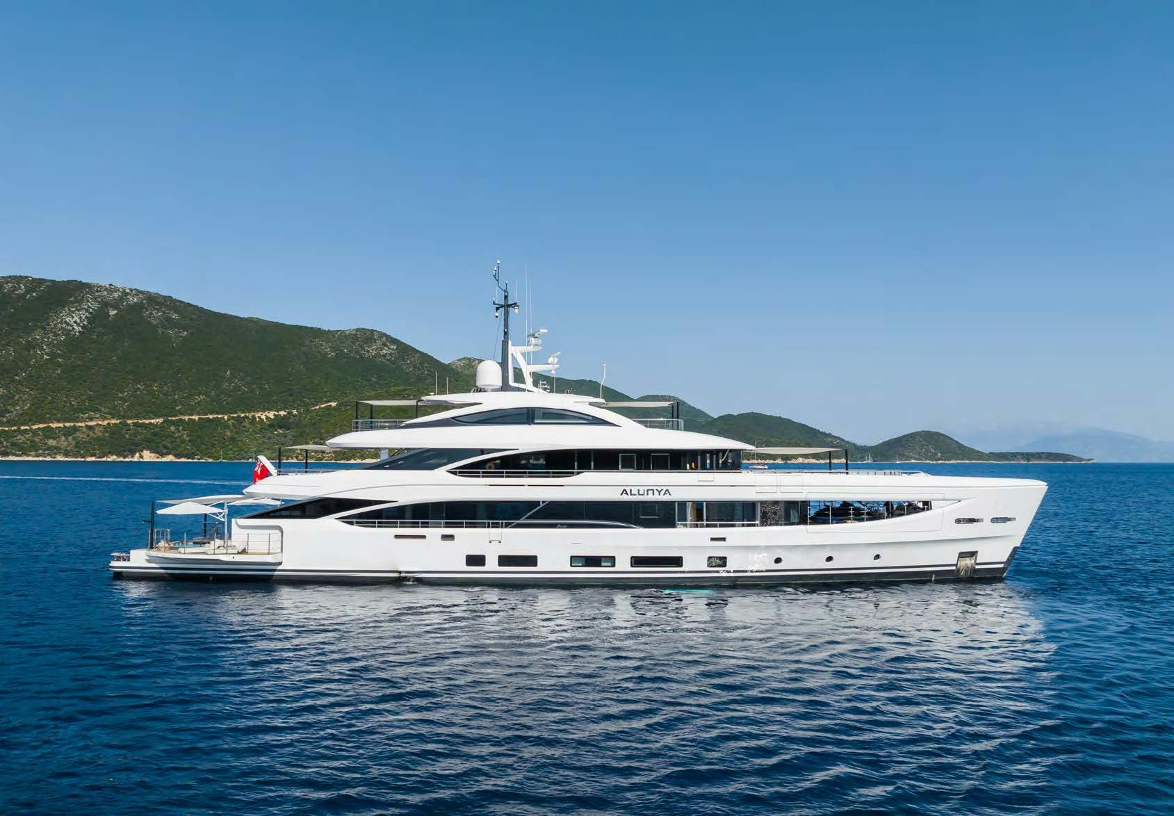 a boat in the water aboard ALUNYA Yacht for Charter