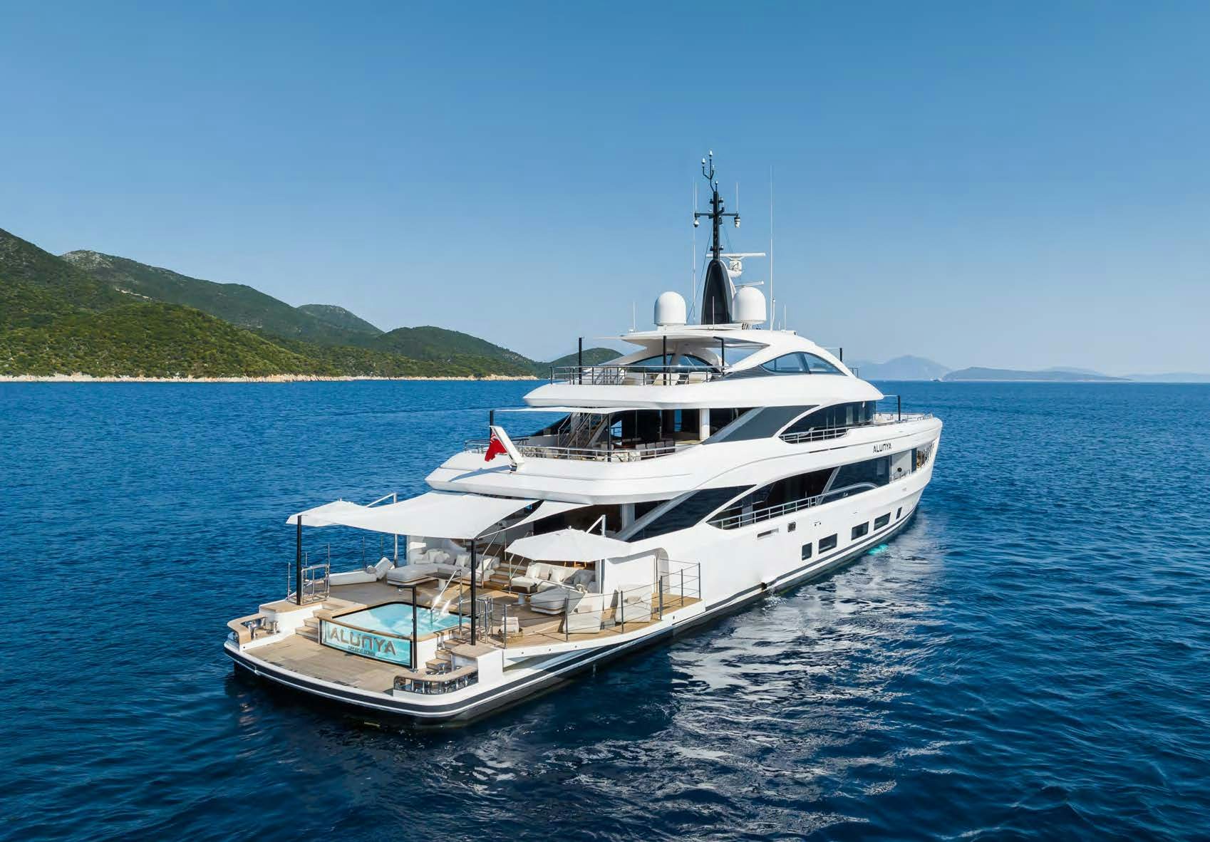 a boat in the water aboard ALUNYA Yacht for Charter