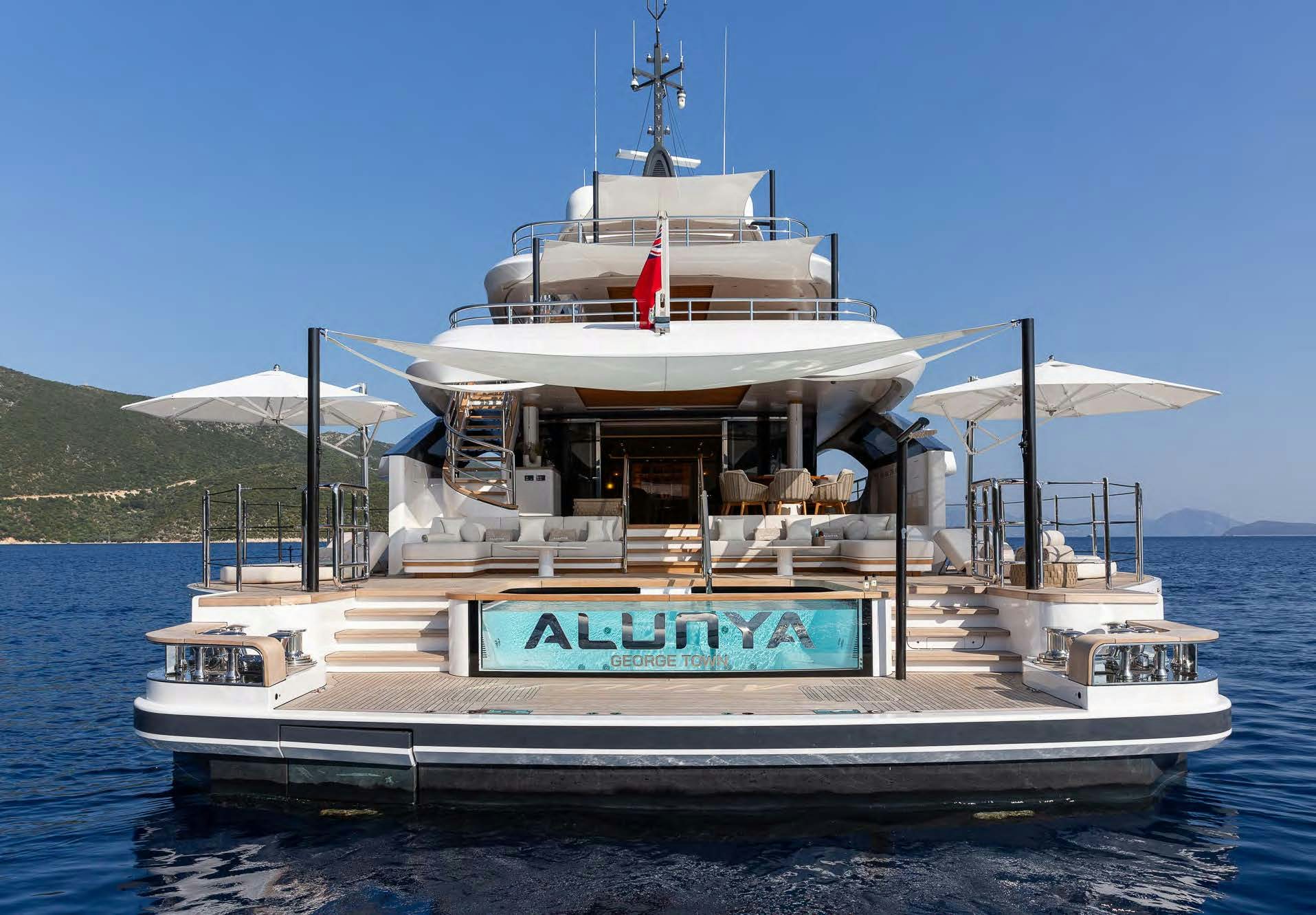 a boat on the water aboard ALUNYA Yacht for Charter