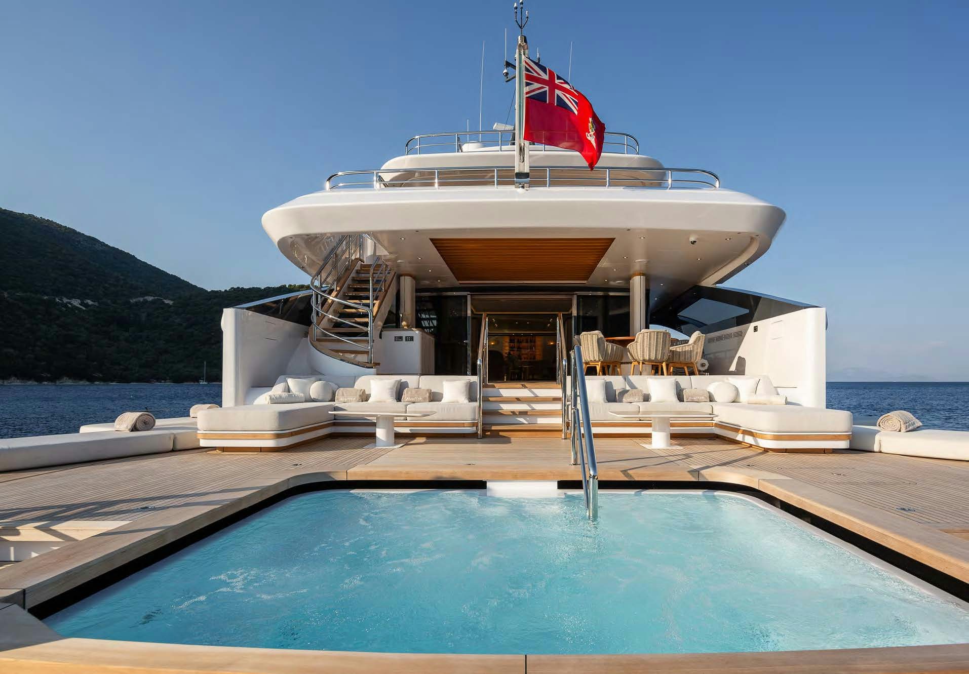 a boat on a dock aboard ALUNYA Yacht for Charter