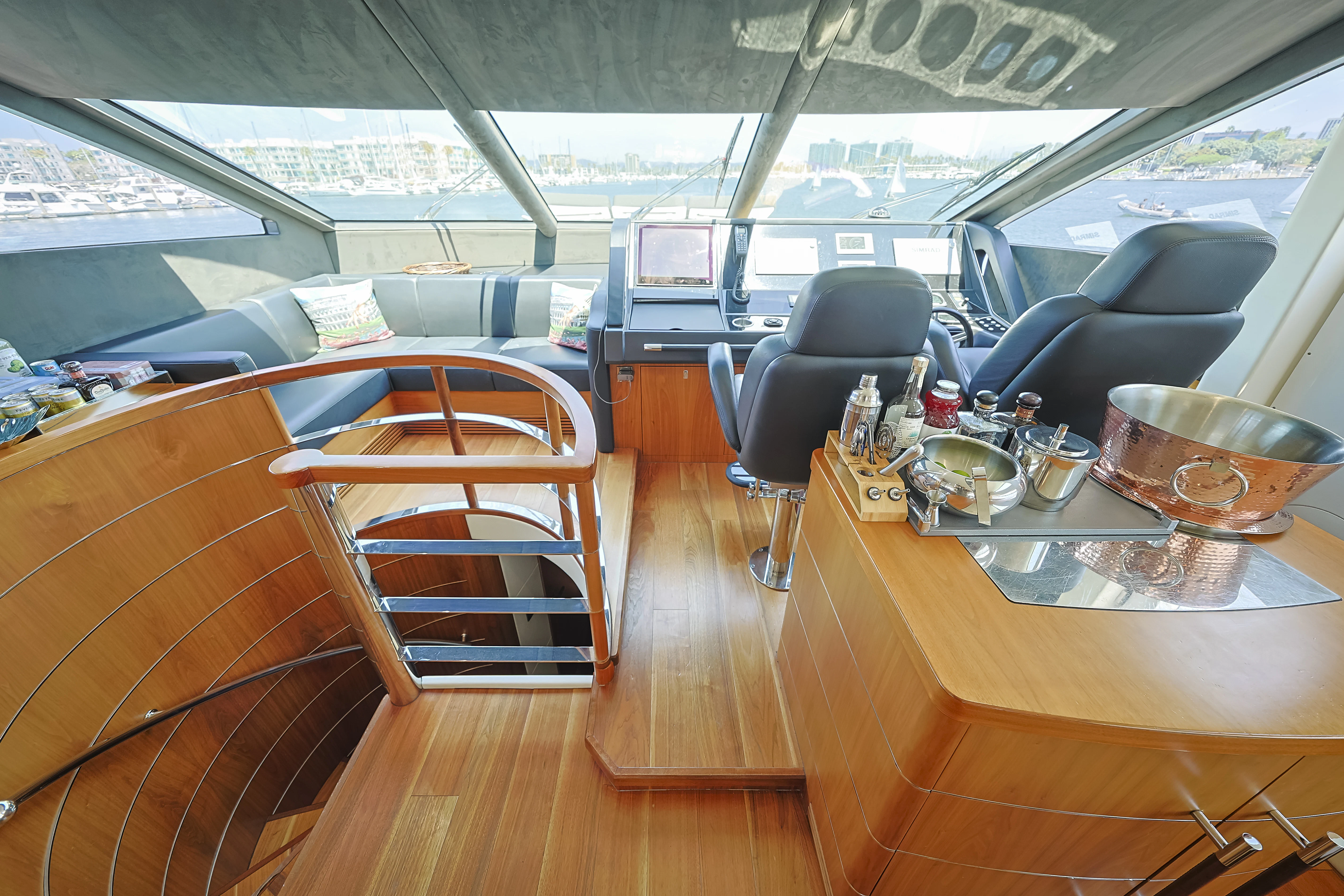 inside of a car aboard SEA LA VIE Yacht for Sale