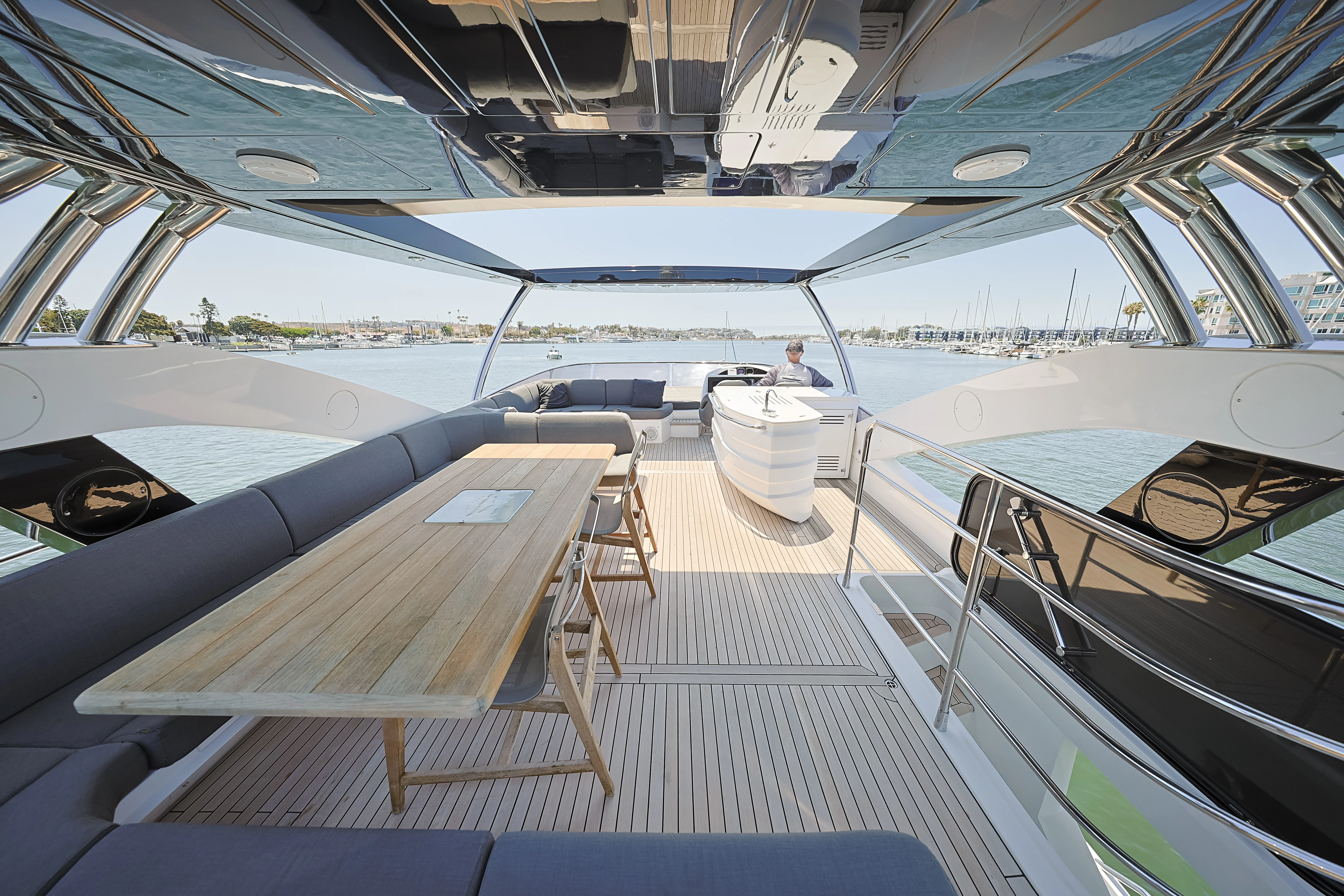 a boat with a person sitting on it aboard SEA LA VIE Yacht for Sale