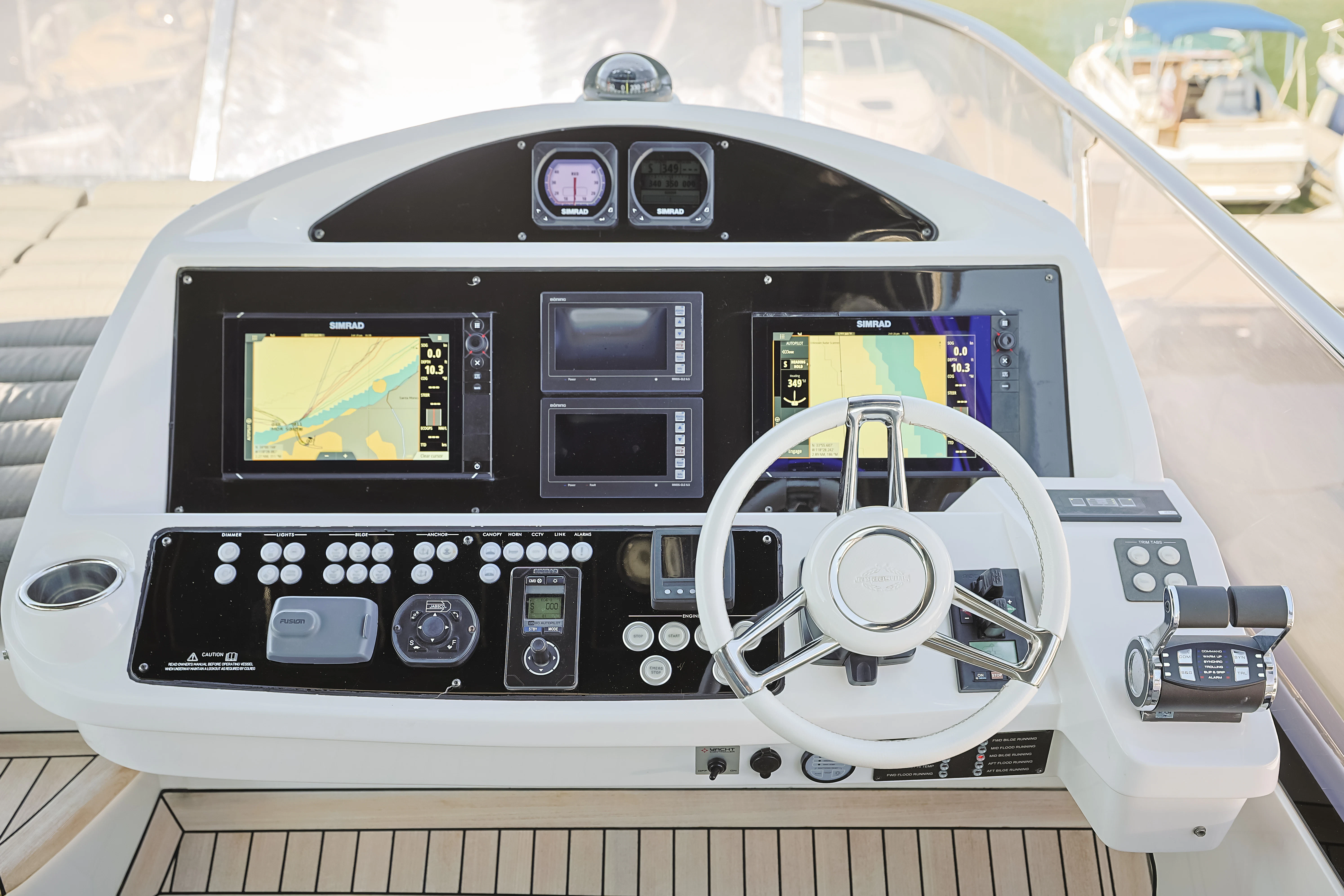 a car with a screen aboard SEA LA VIE Yacht for Sale
