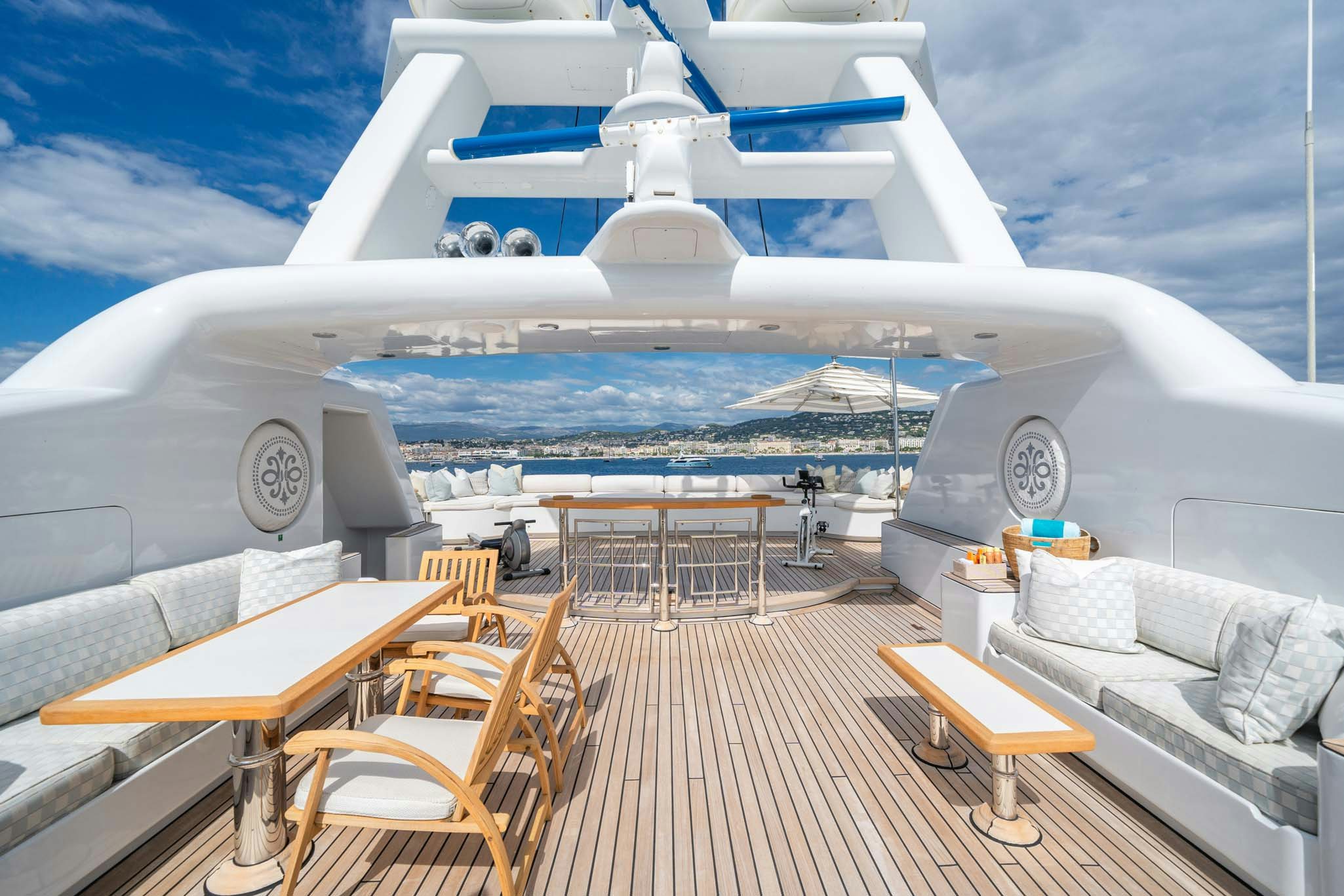 a boat on the water aboard MOSAIQUE Yacht for Charter