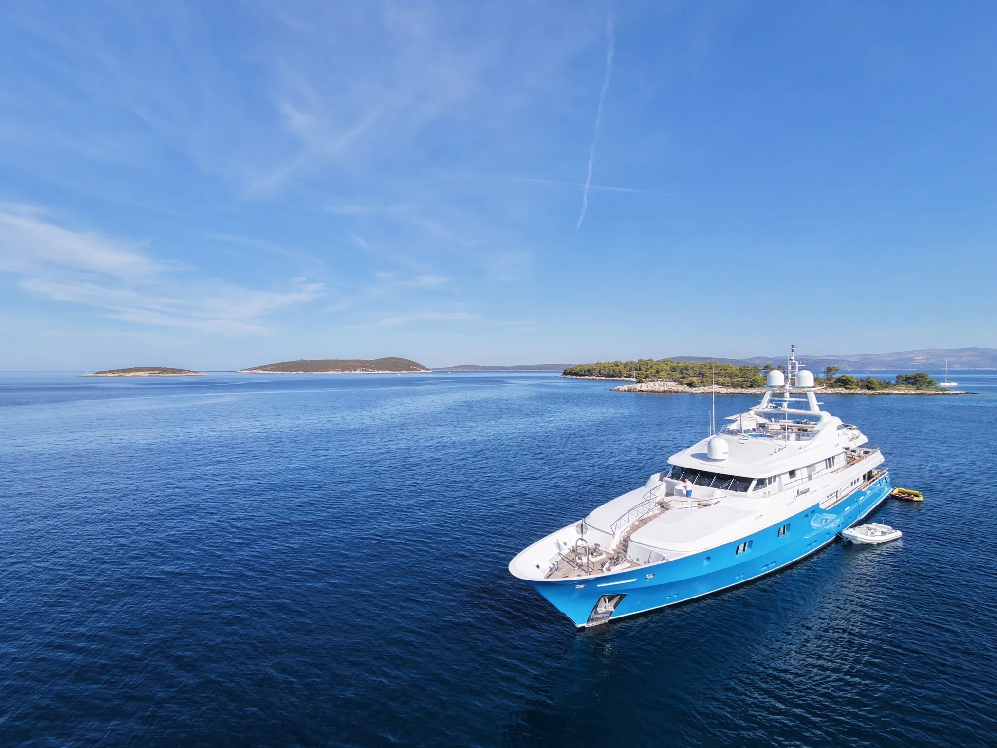 a boat in the water aboard MOSAIQUE Yacht for Charter