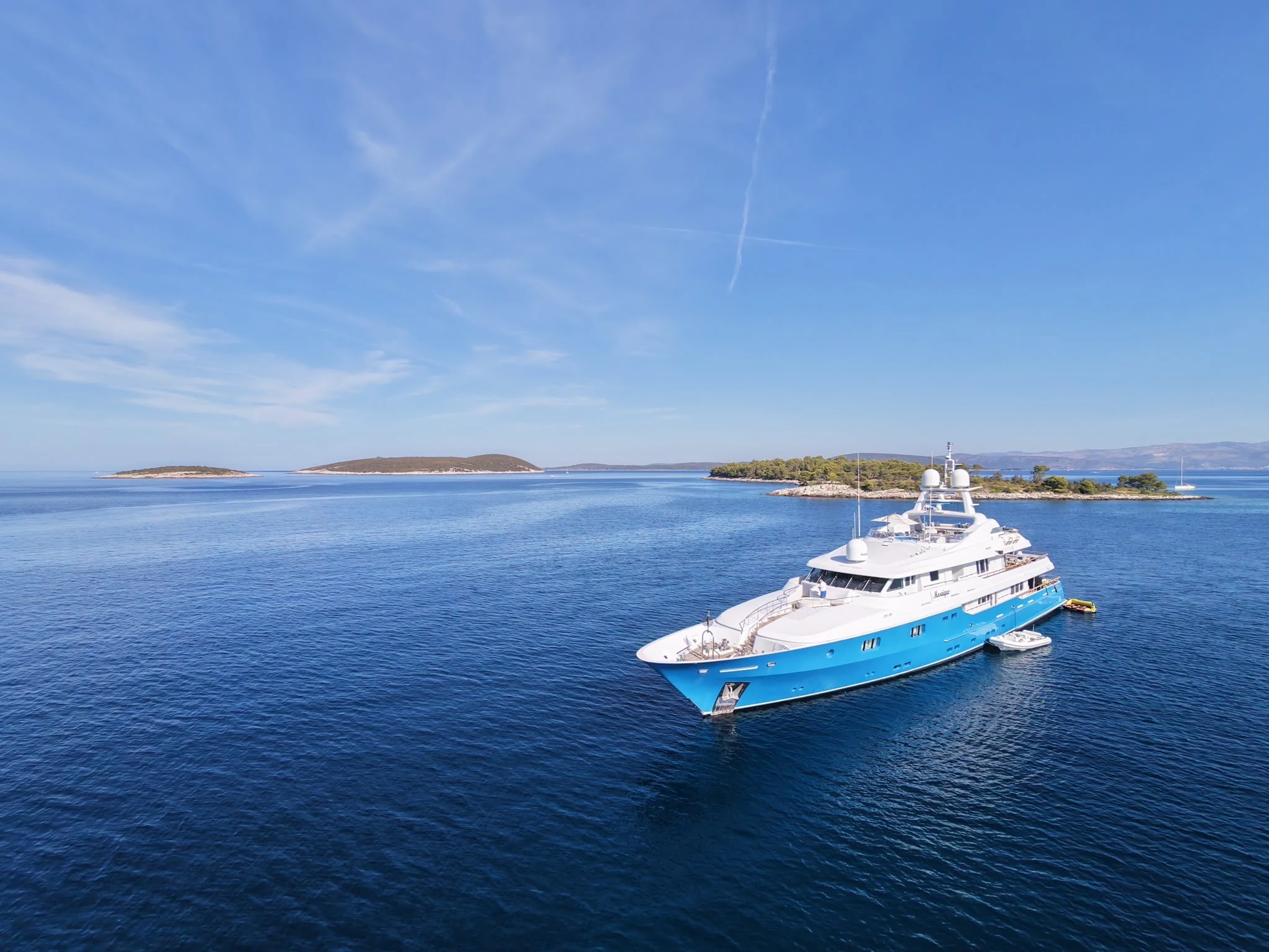 a boat in the water aboard MOSAIQUE Yacht for Charter