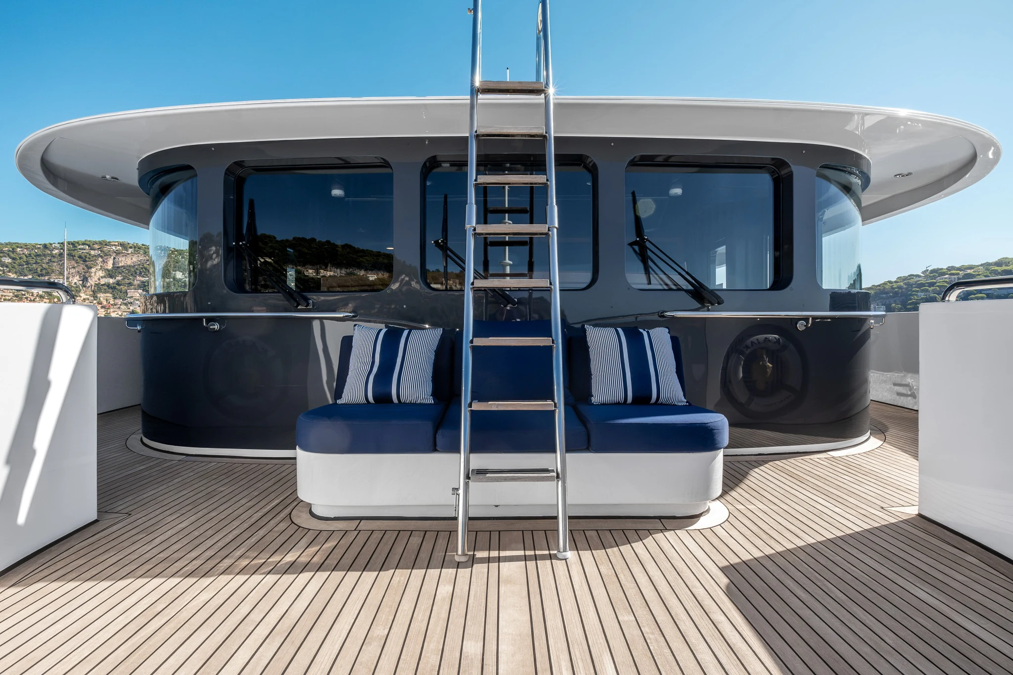 a boat on a deck aboard KAJAK Yacht for Sale