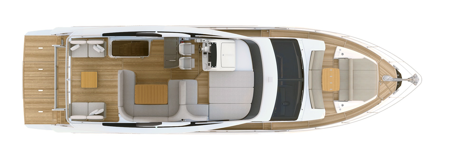 a computer generated image of a house aboard ABSOLUTE 56 FLYBRIDGE Yacht for Sale