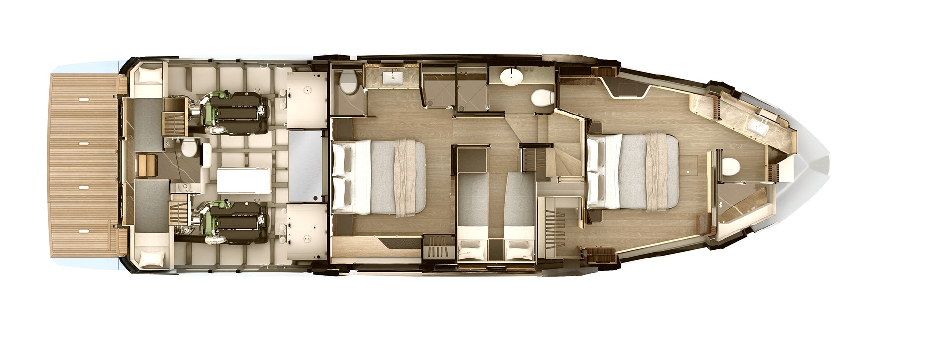 a computer generated image of a building aboard ABSOLUTE 56 FLYBRIDGE Yacht for Sale