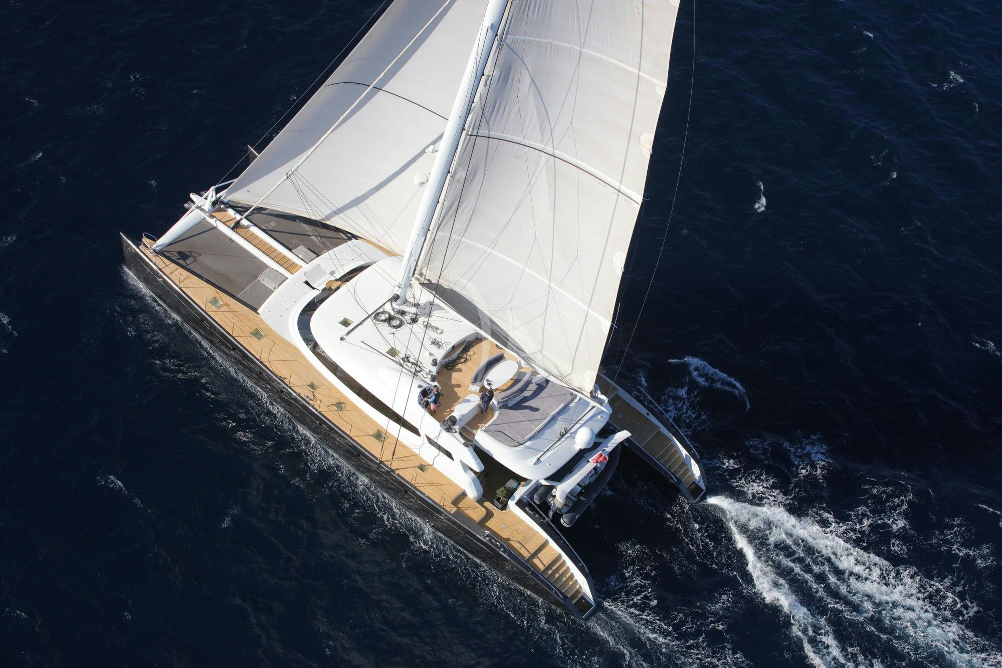a person on a sailboat aboard ALLURES Yacht for Charter
