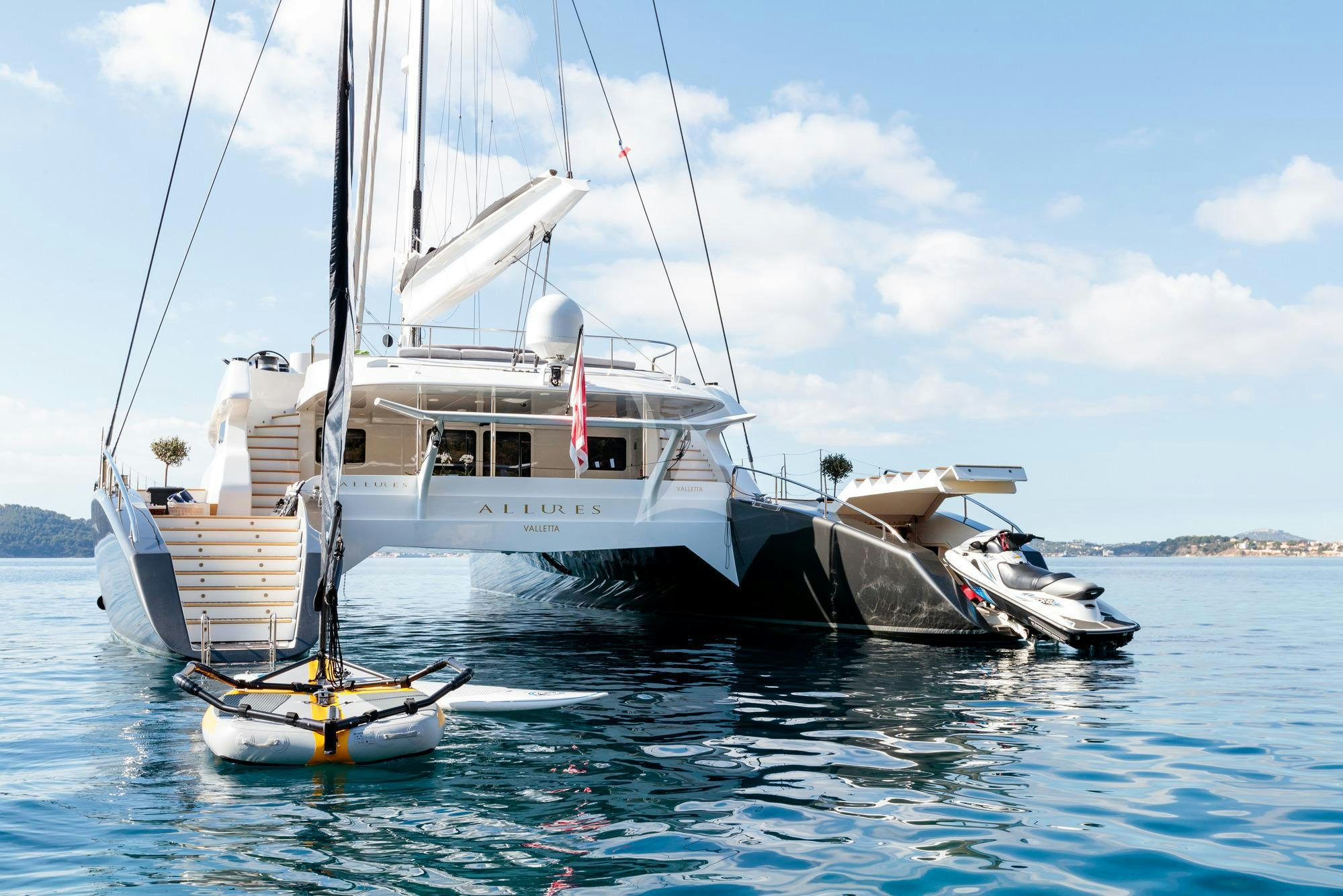 a boat on the water aboard ALLURES Yacht for Charter