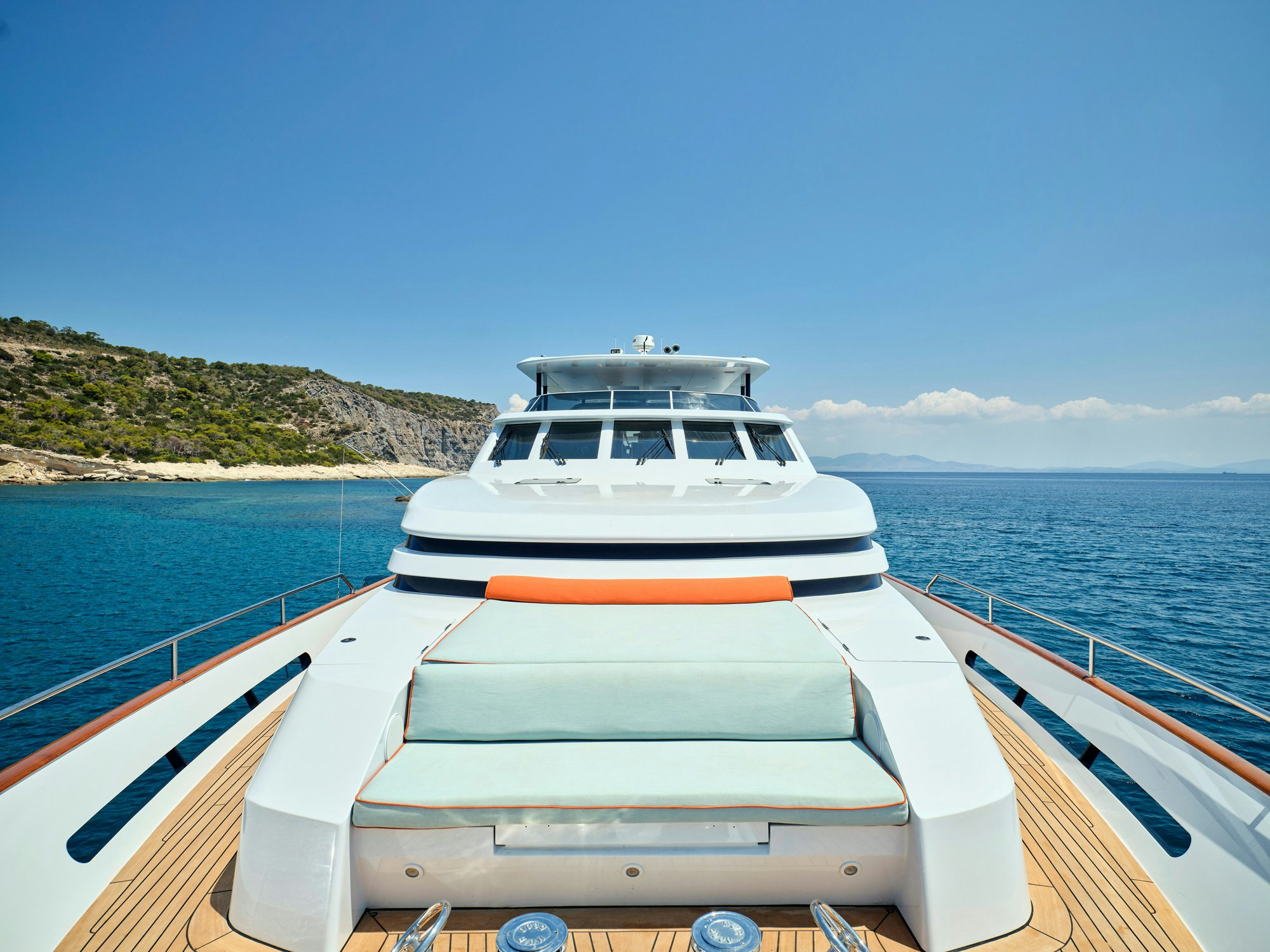 a boat on the water aboard MIA ZOI Yacht for Charter