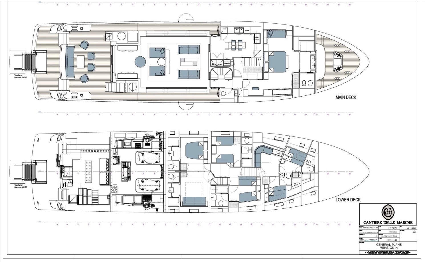 diagram, engineering drawing aboard CAPE COD II Yacht for Sale