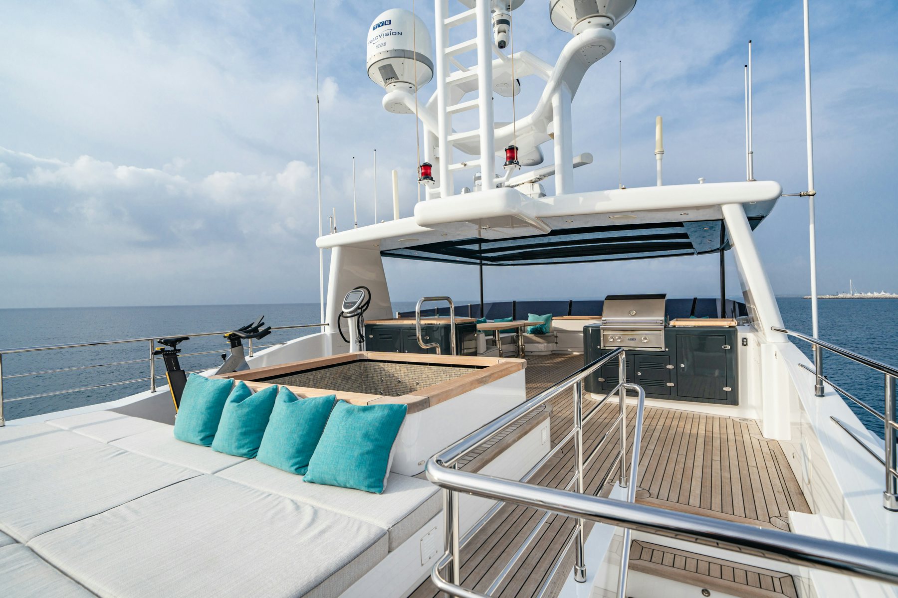 a boat on a deck aboard CAPE COD II Yacht for Sale