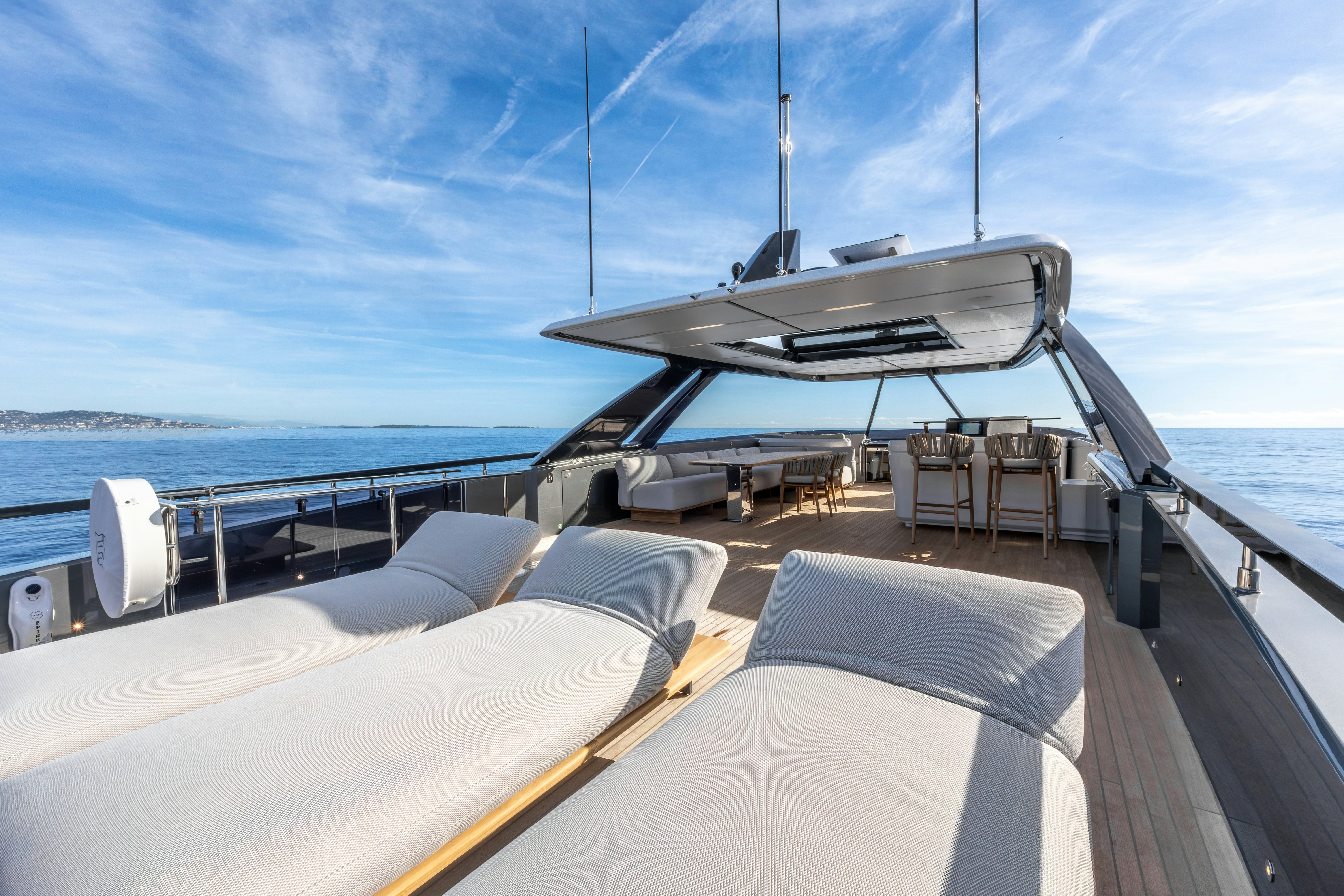 a boat on a deck aboard TOGETHER Yacht for Sale