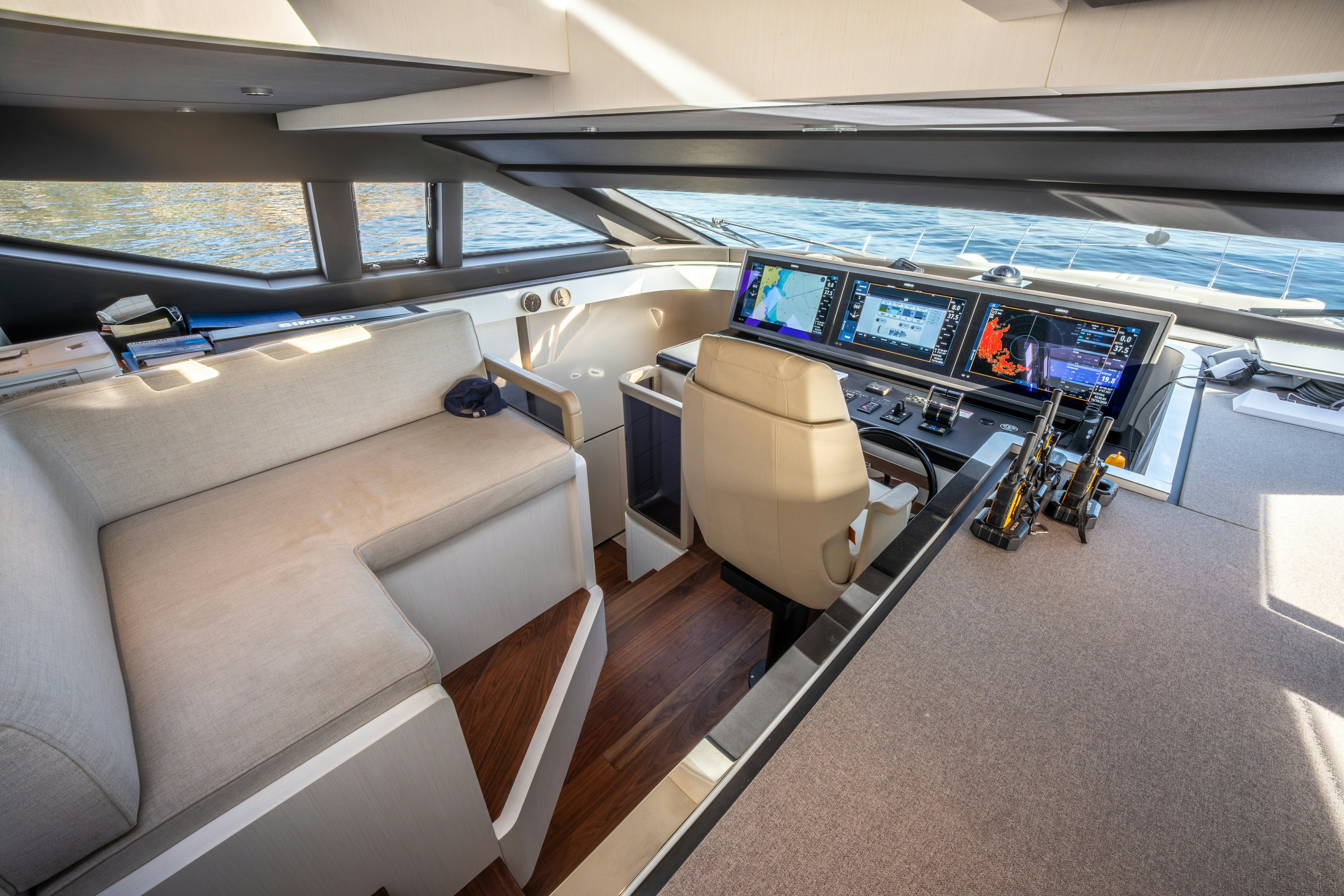 a car with a large window aboard TOGETHER Yacht for Sale