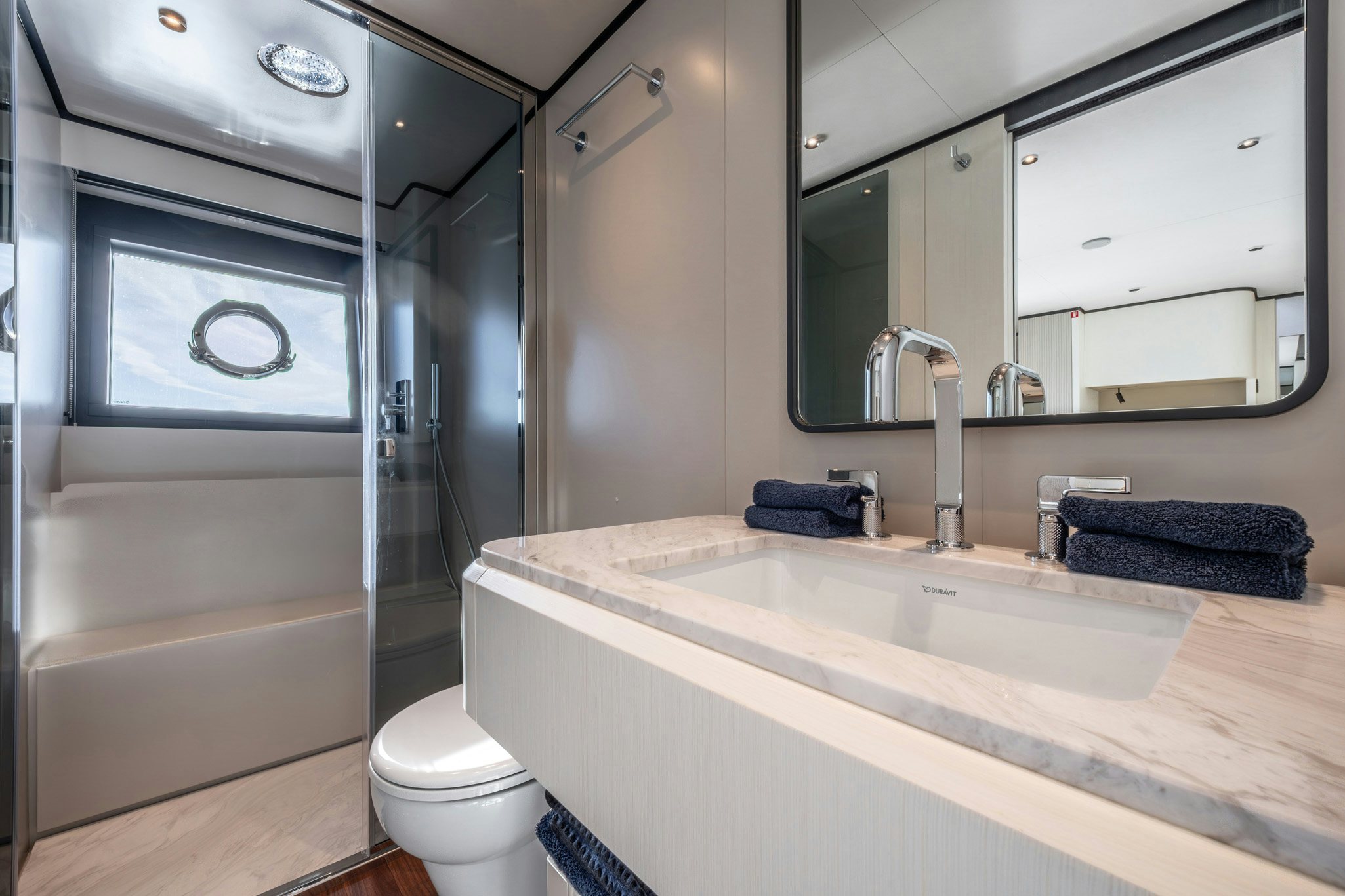 a bathroom with a sink and a toilet aboard TOGETHER Yacht for Charter
