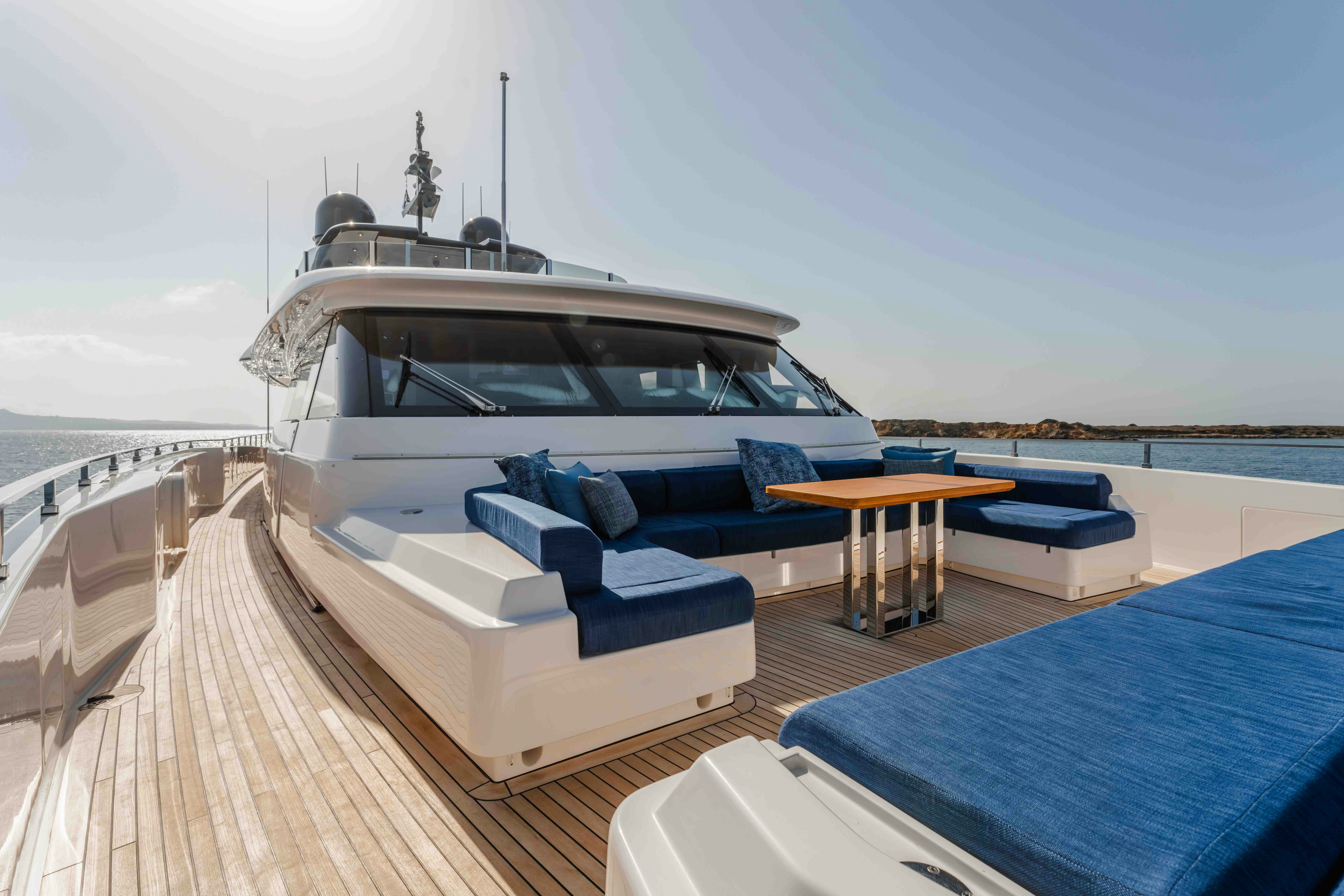 a boat on a deck aboard RENEWAL 3 Yacht for Sale