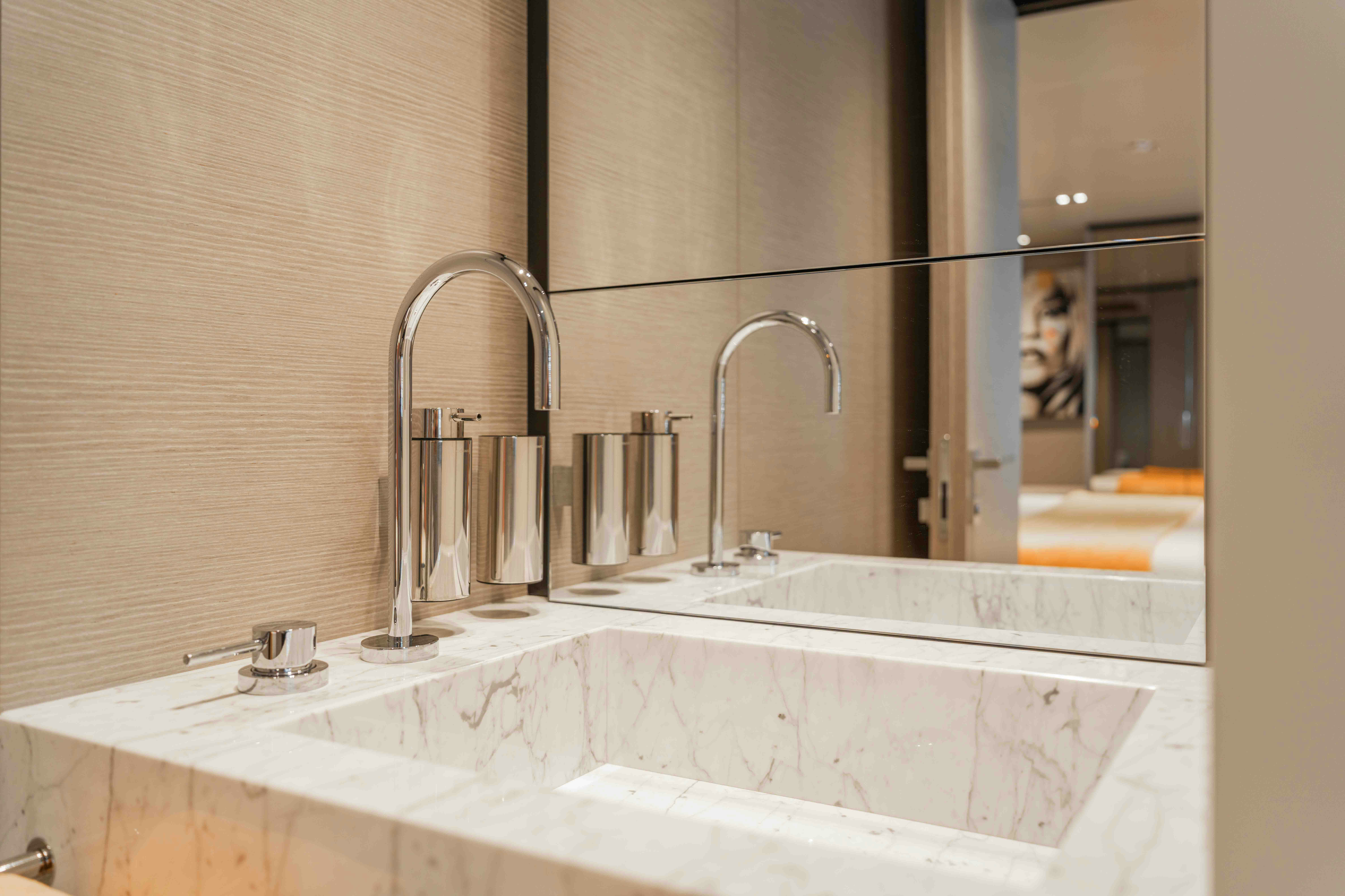 a bathroom with a large bathtub aboard RENEWAL 3 Yacht for Sale