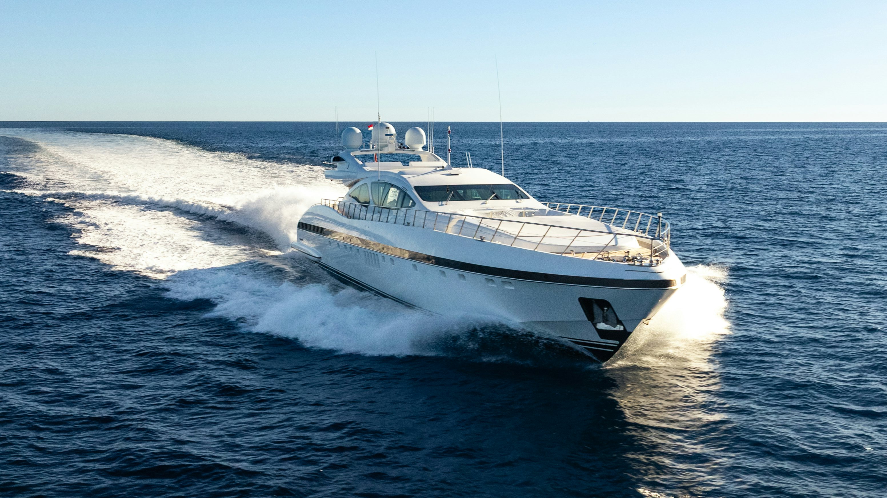 a boat on the water aboard BLUE AZUR Yacht for Sale