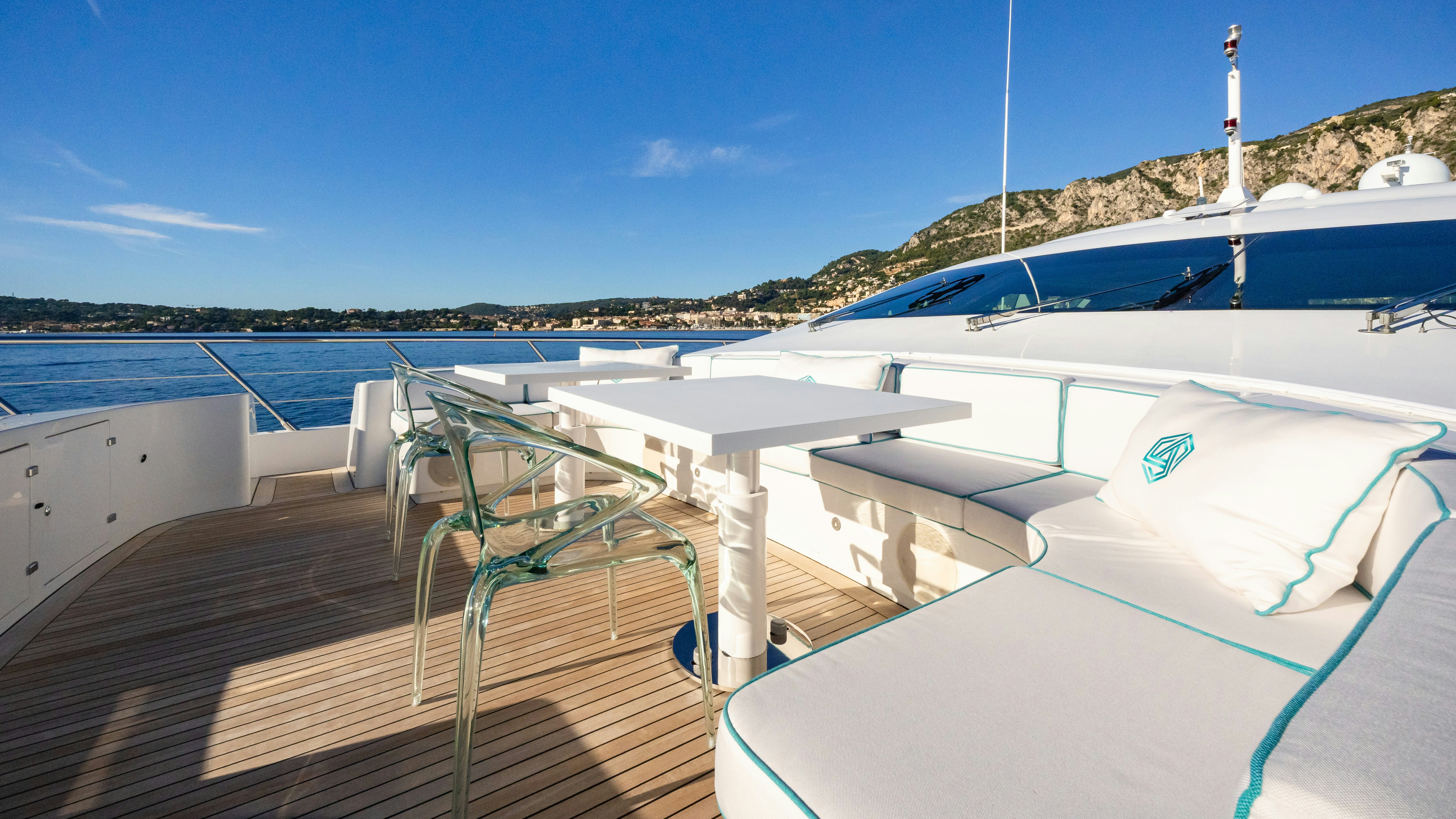 a boat on the water aboard BLUE AZUR Yacht for Sale