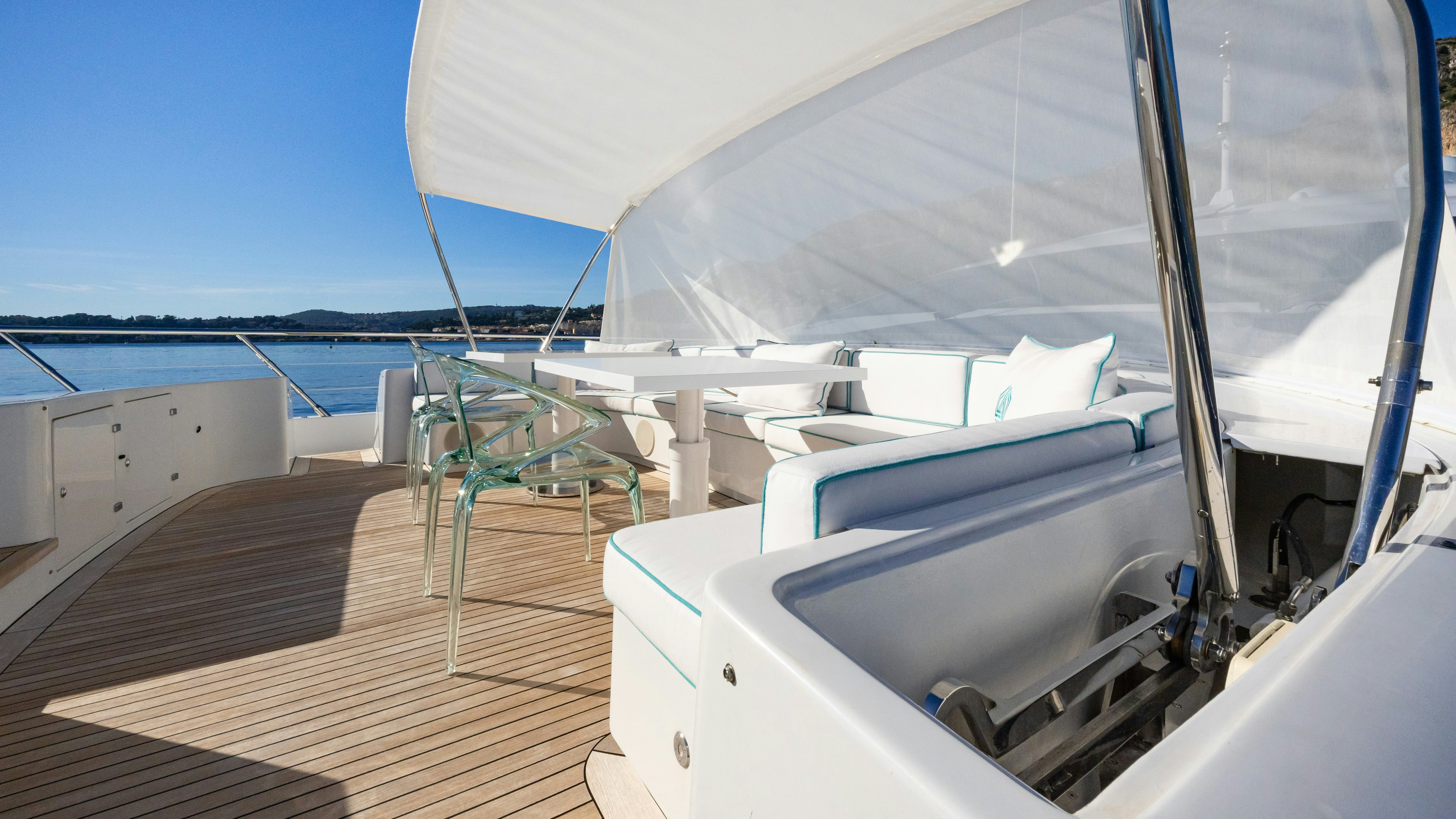 a boat on the water aboard BLUE AZUR Yacht for Sale