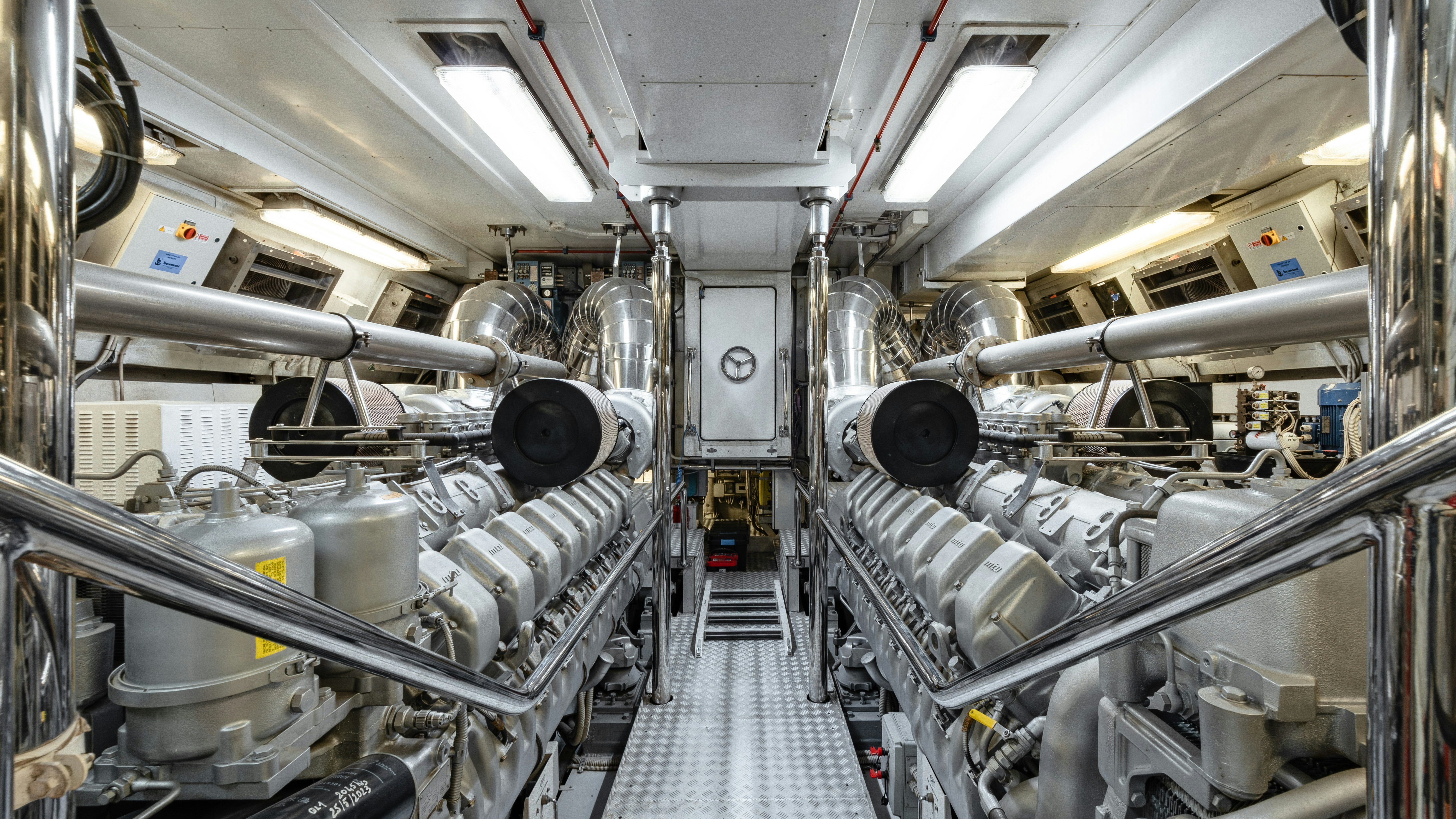 a room with machinery aboard BLUE AZUR Yacht for Sale