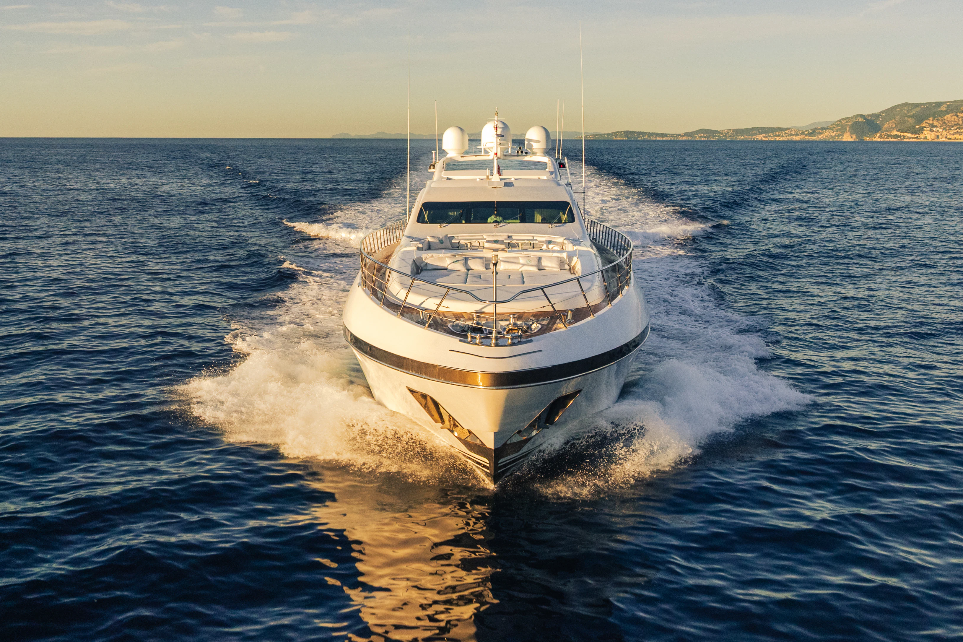 a boat on the water aboard BLUE AZUR Yacht for Charter