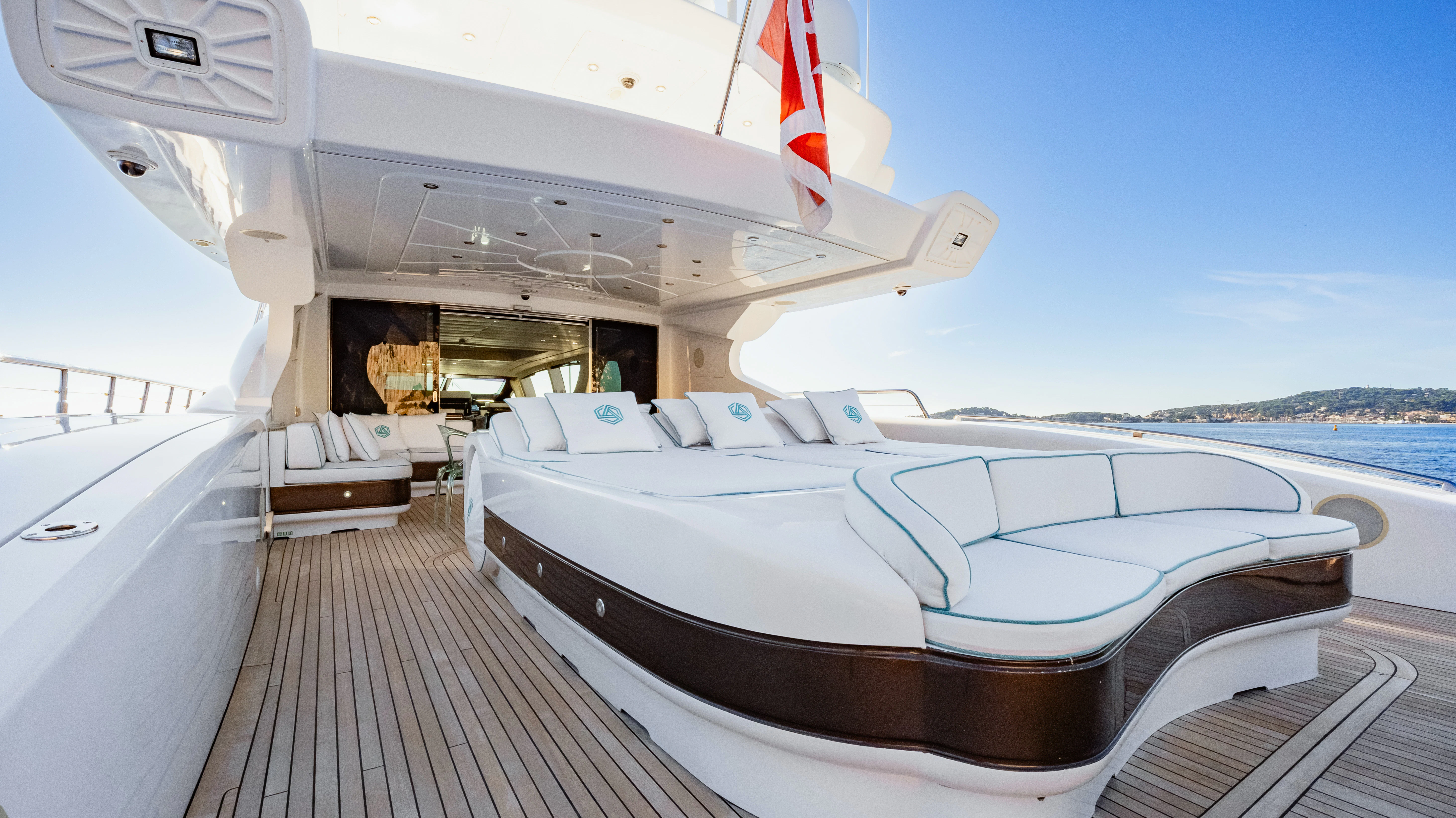 a boat on the water aboard BLUE AZUR Yacht for Charter