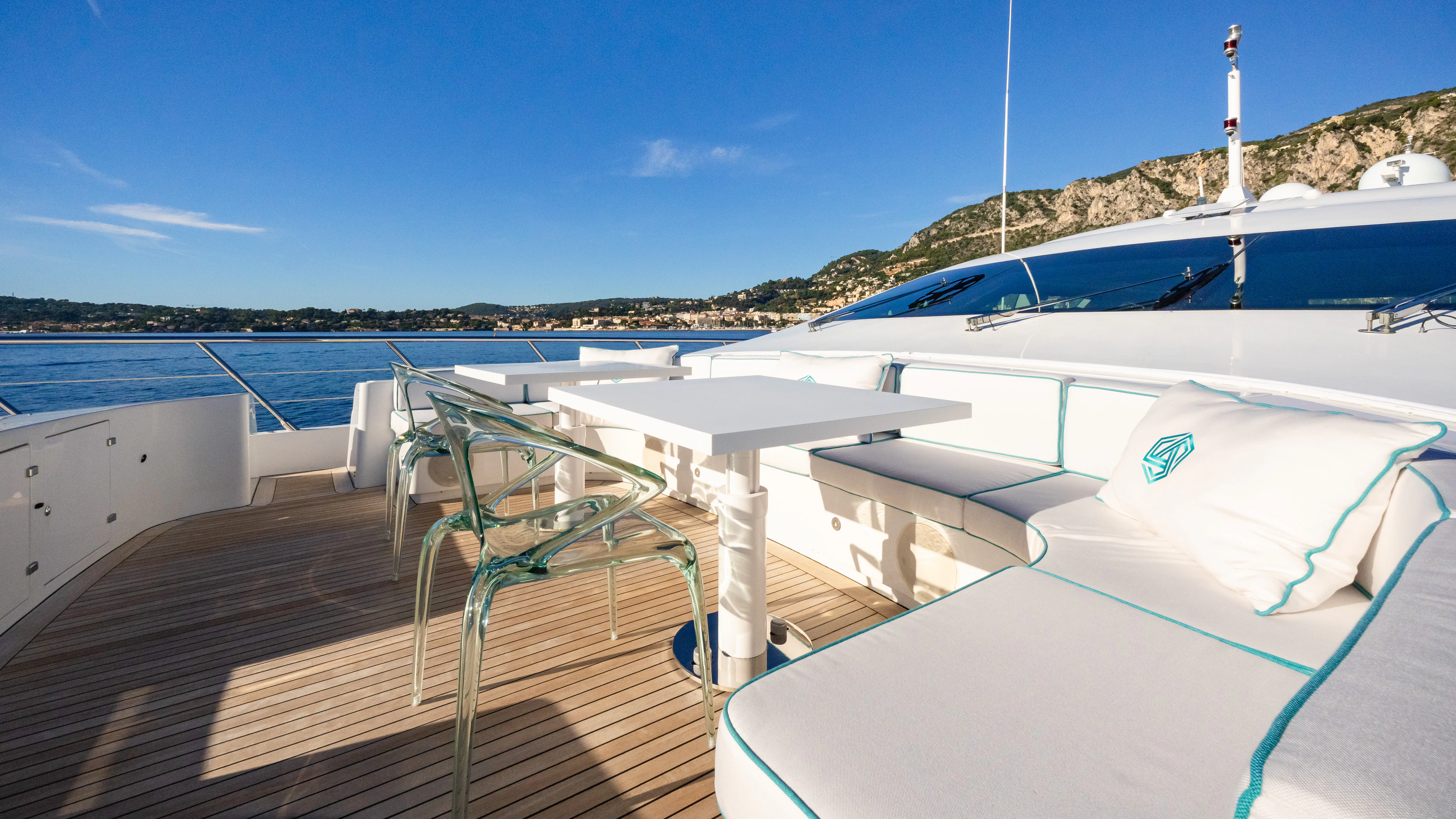 a boat on the water aboard BLUE AZUR Yacht for Charter