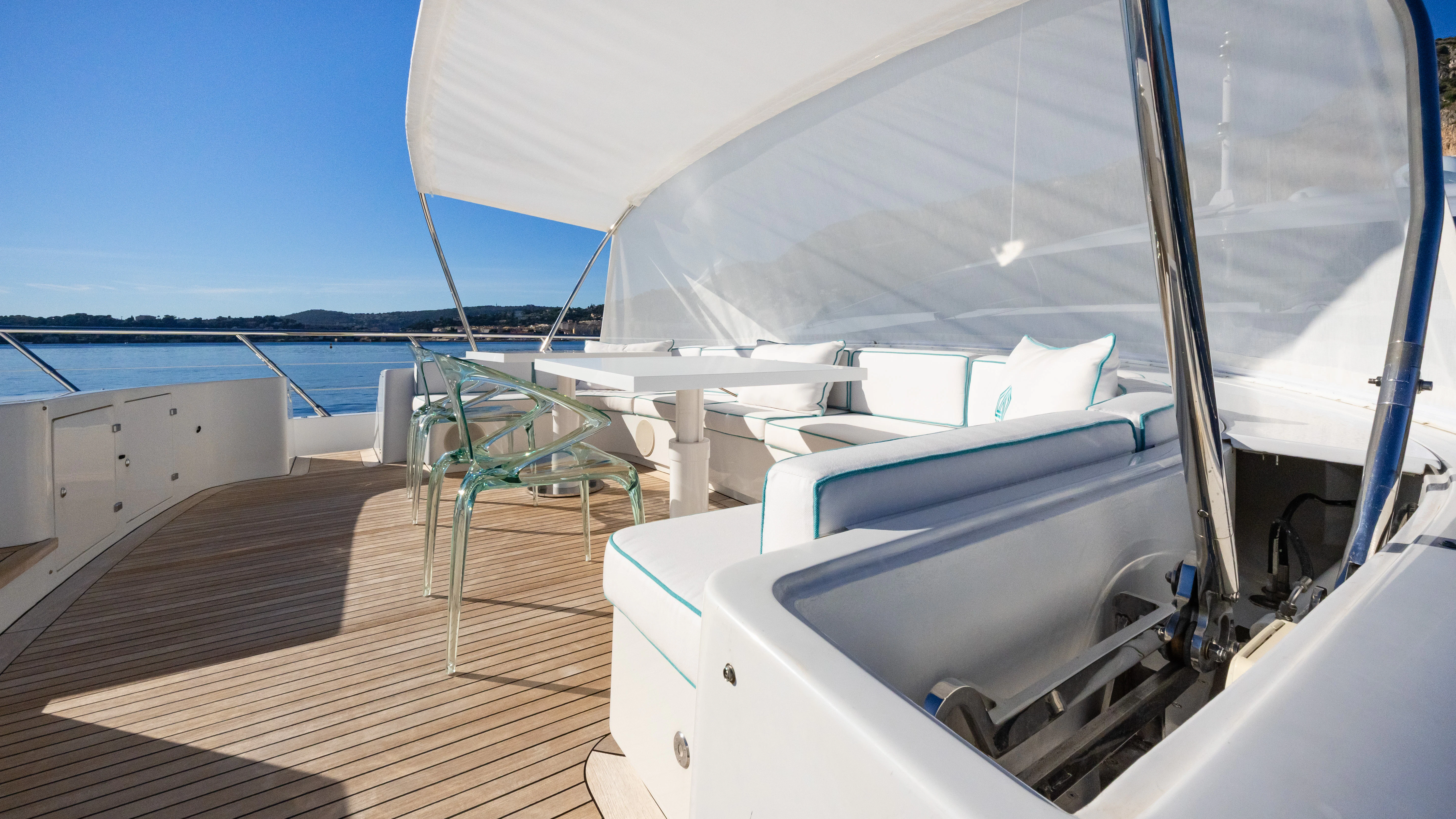 a boat on the water aboard BLUE AZUR Yacht for Charter