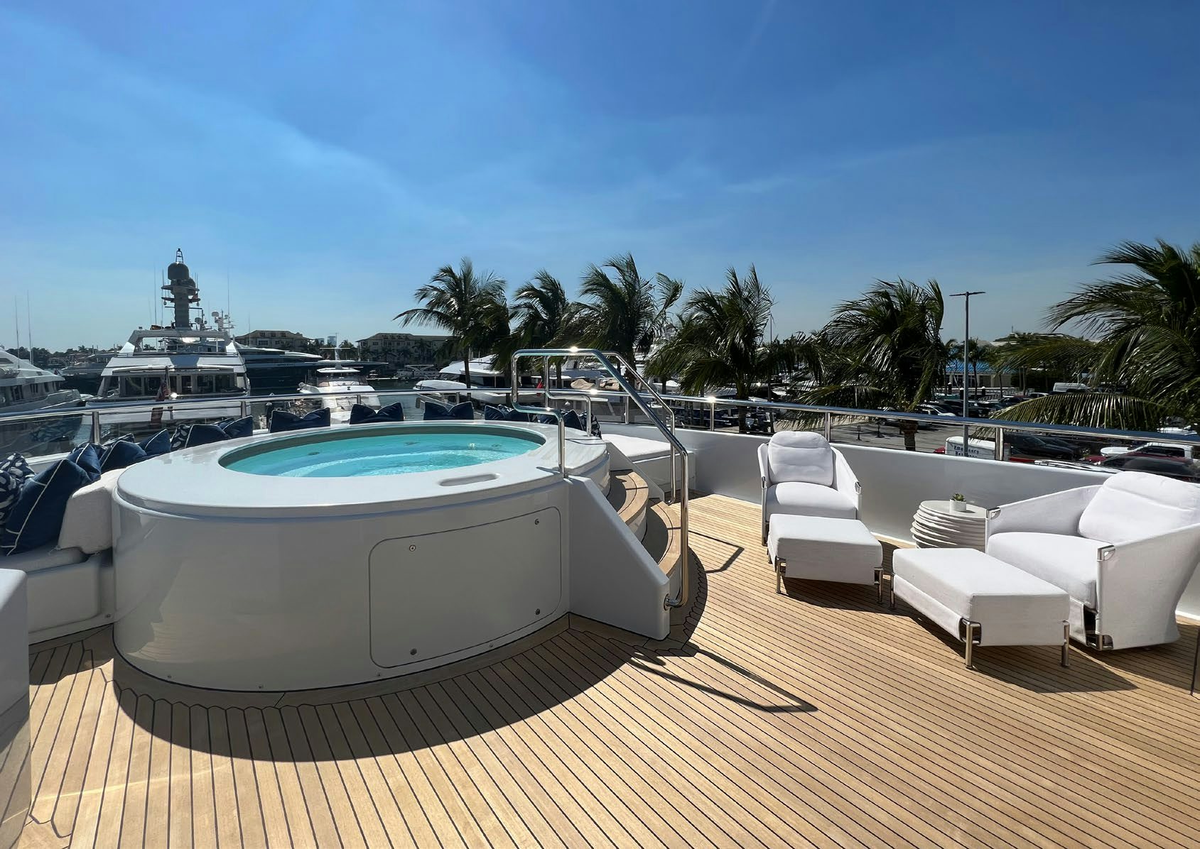 a pool on a deck aboard SPORT Yacht for Charter
