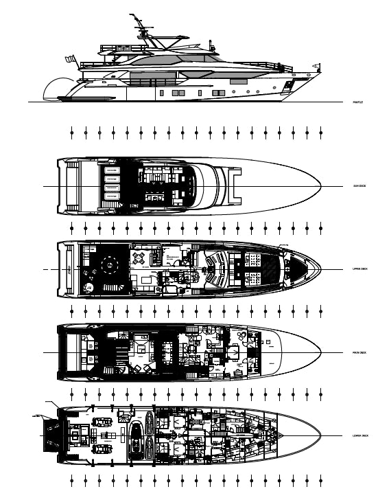diagram aboard EXINITY Yacht for Sale