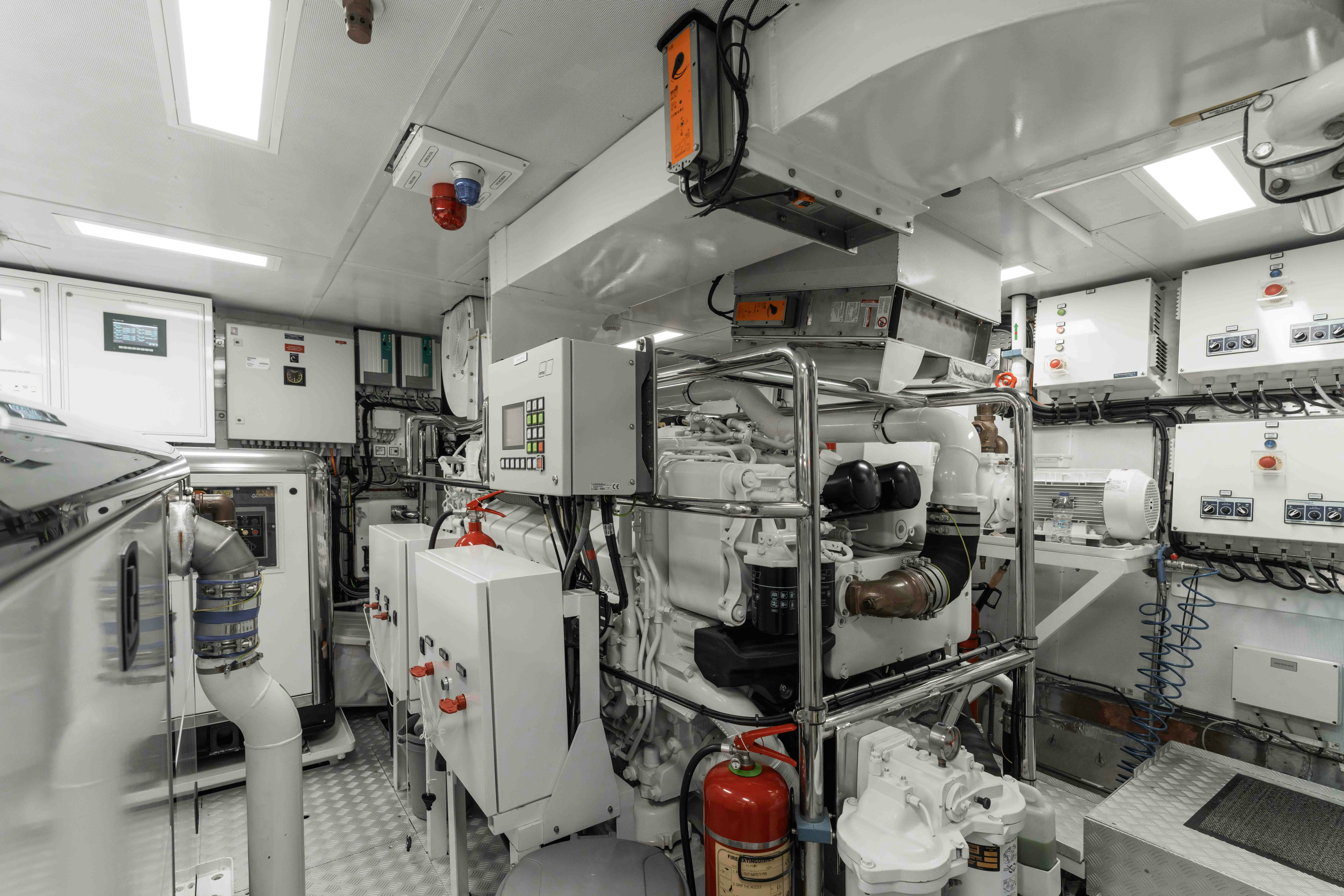 a room with machinery aboard EXINITY Yacht for Sale