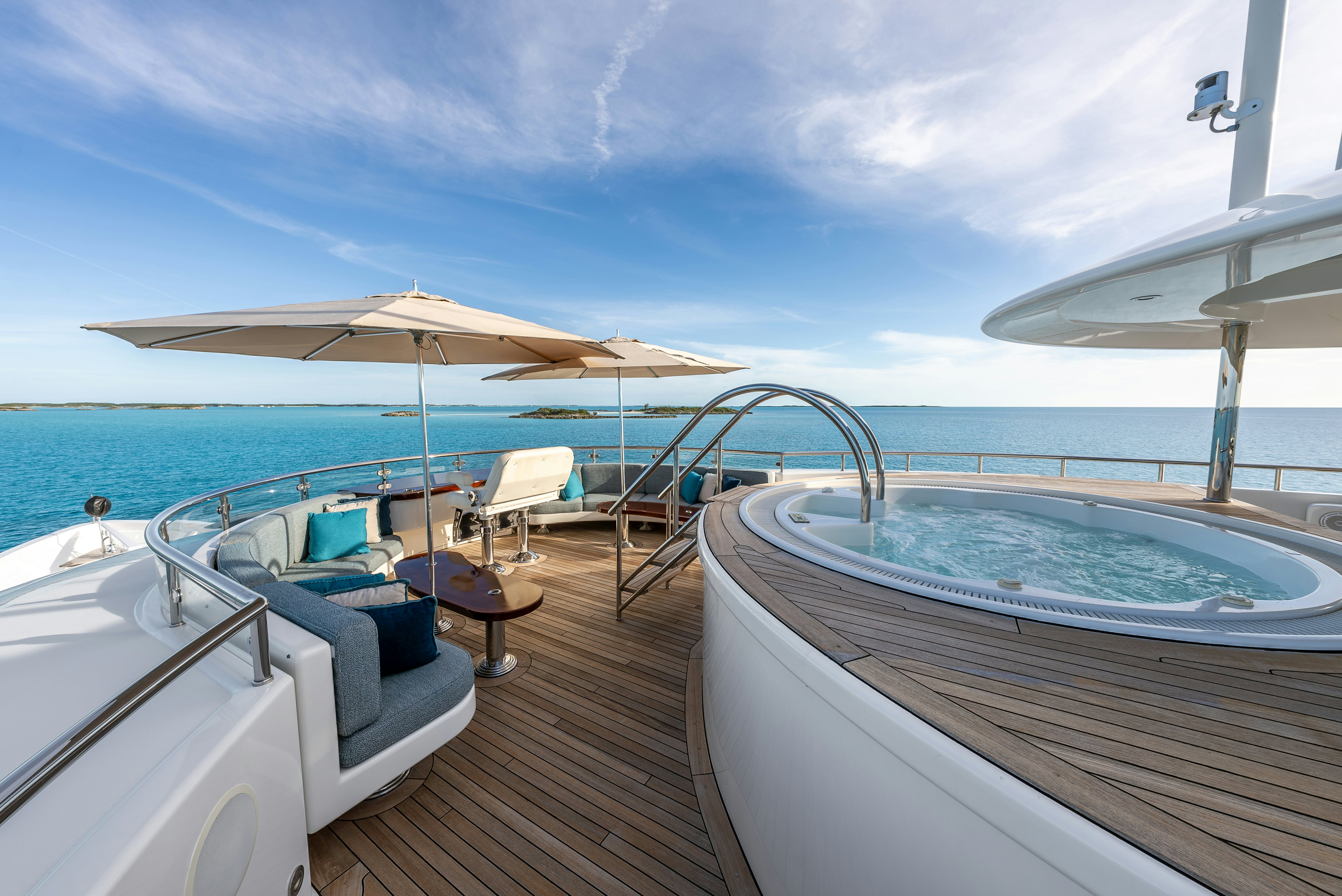 a boat on a deck aboard VALINOR Yacht for Sale