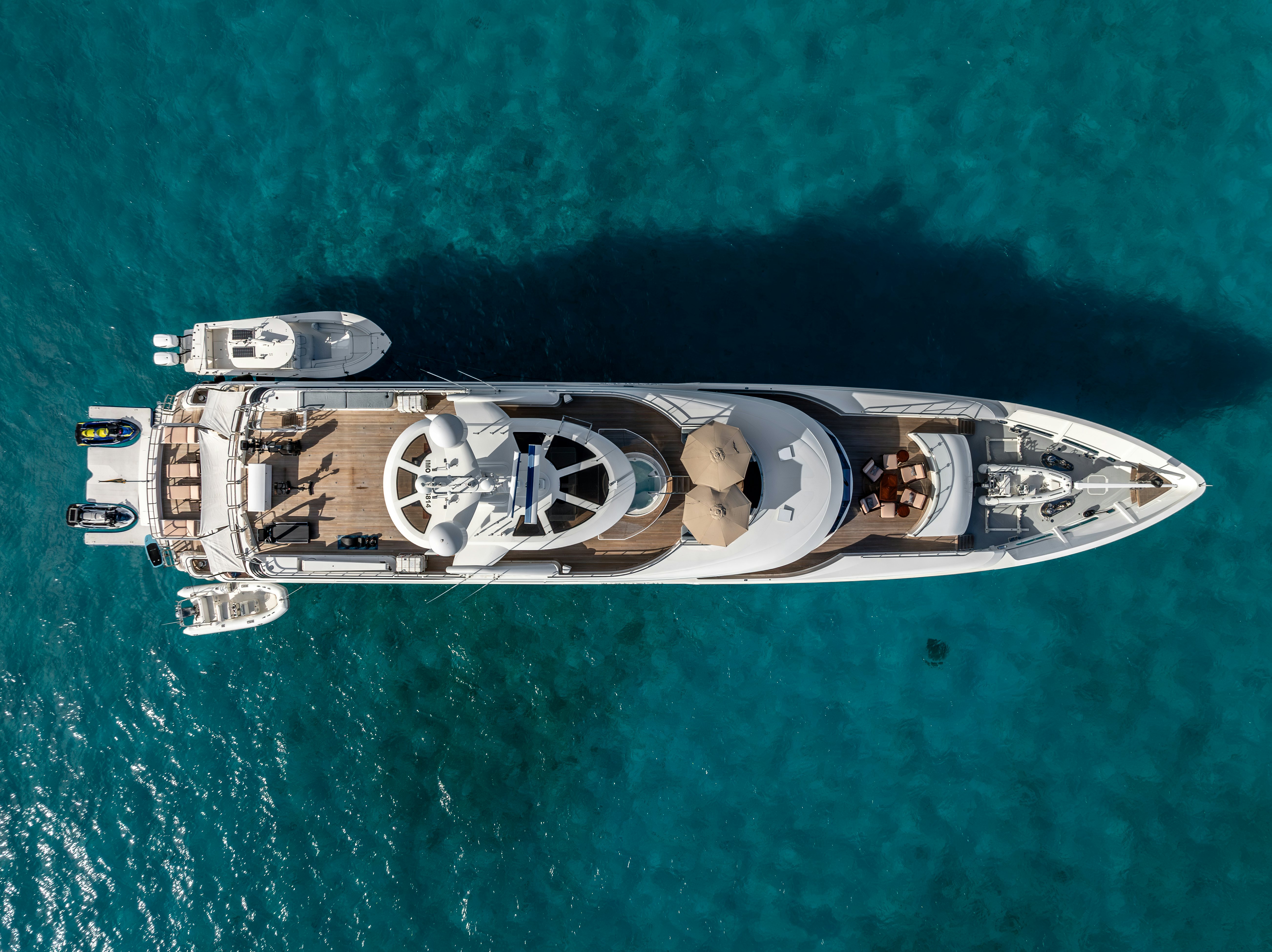 a silver and black ship aboard VALINOR Yacht for Sale
