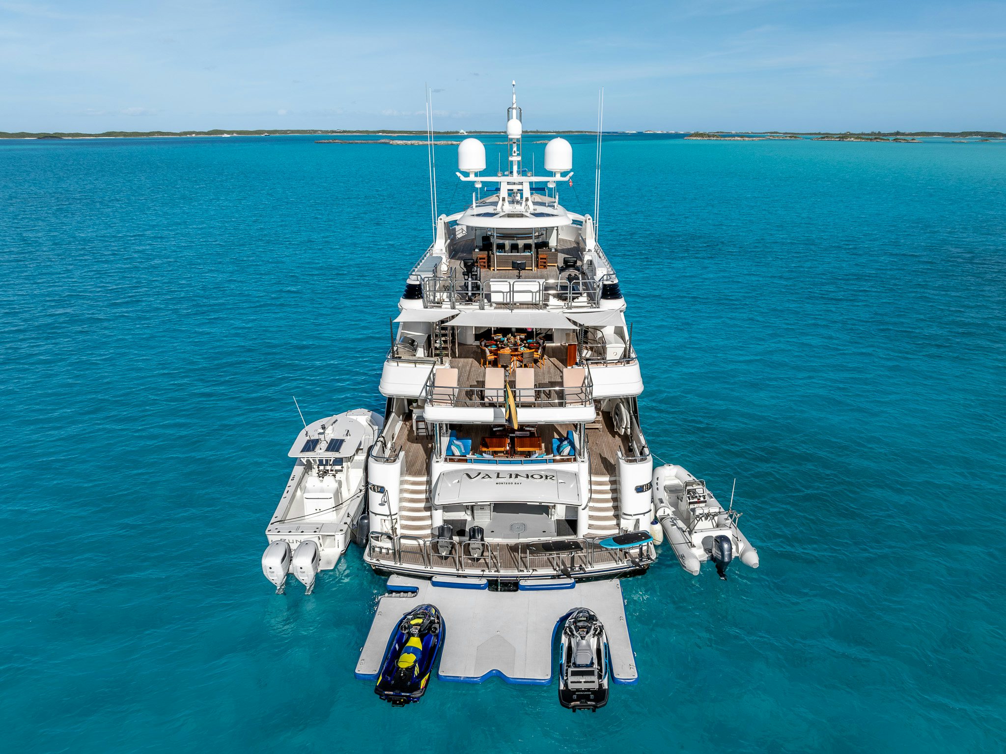 a large ship in the water aboard VALINOR Yacht for Charter