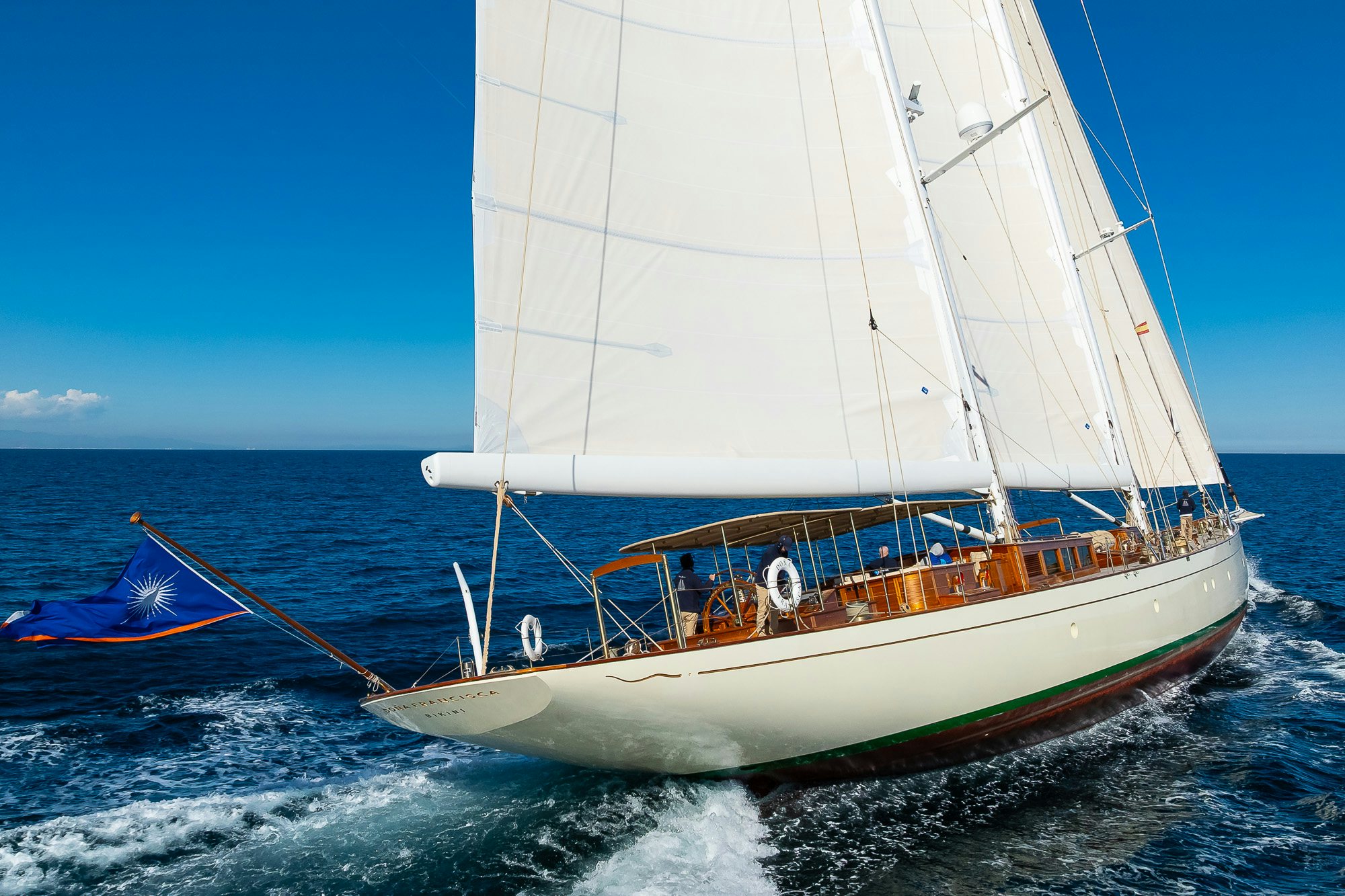 a boat in the water aboard DONA FRANCISCA Yacht for Sale