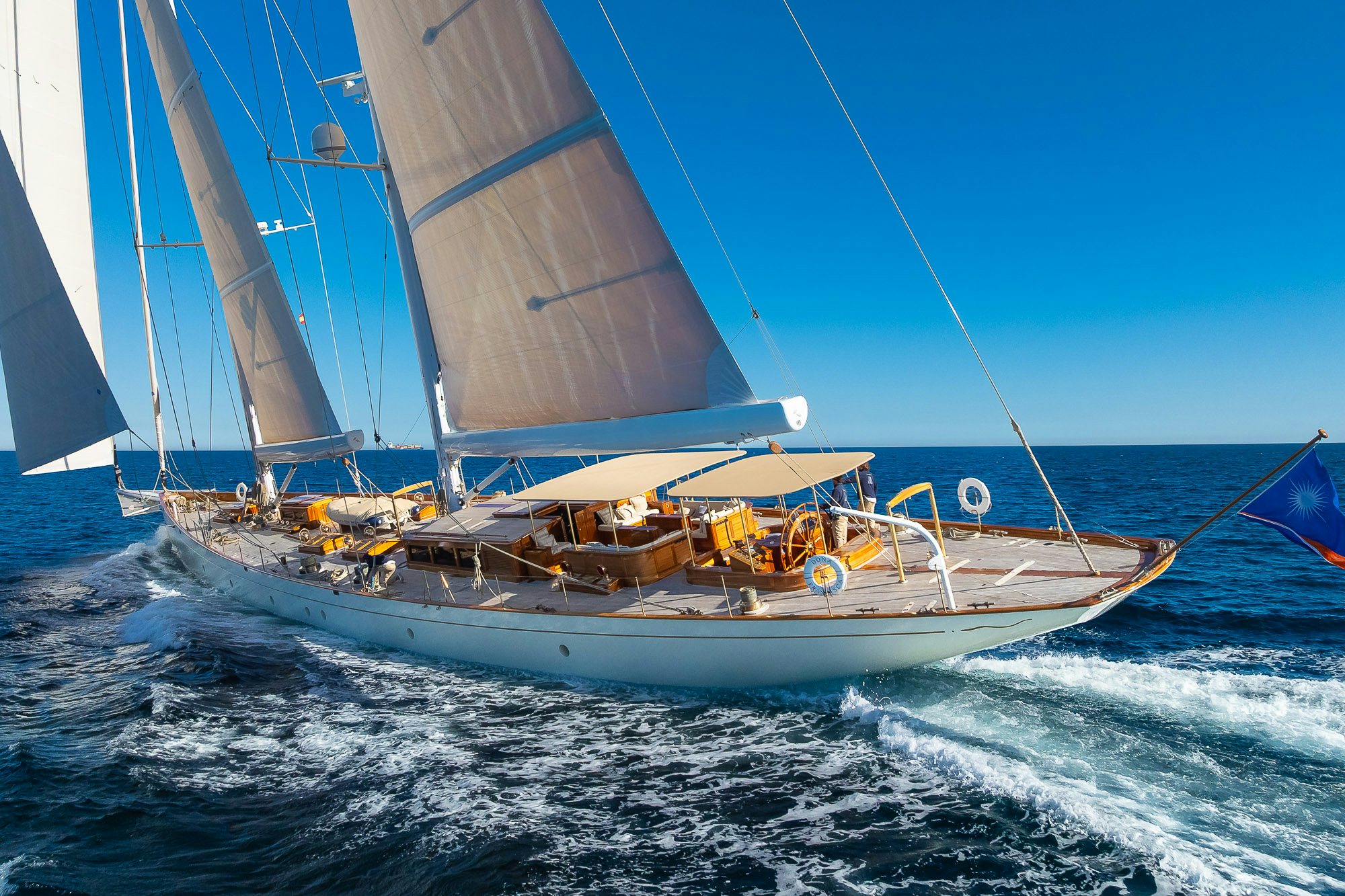 a boat sailing on the sea aboard DONA FRANCISCA Yacht for Sale
