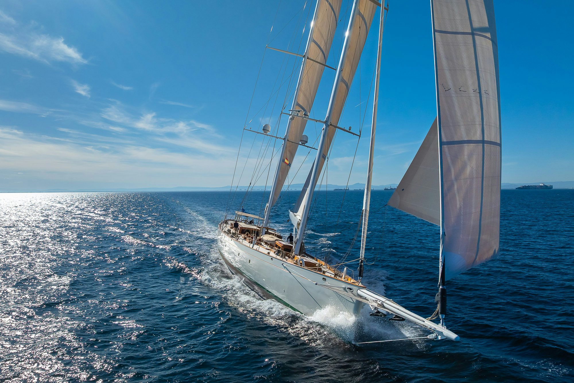 a sailboat on the water aboard DONA FRANCISCA Yacht for Sale