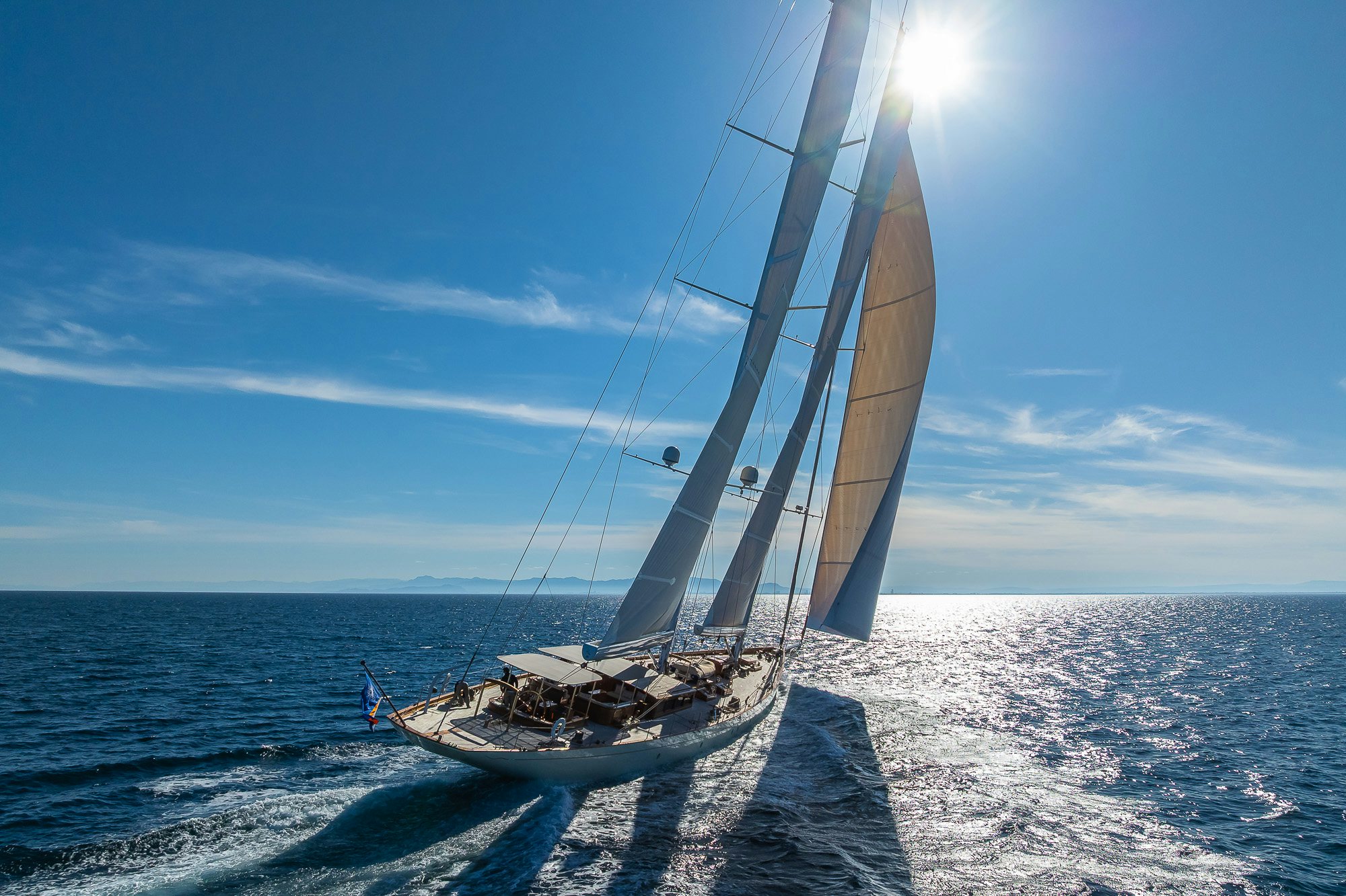 a sailboat on the beach aboard DONA FRANCISCA Yacht for Sale